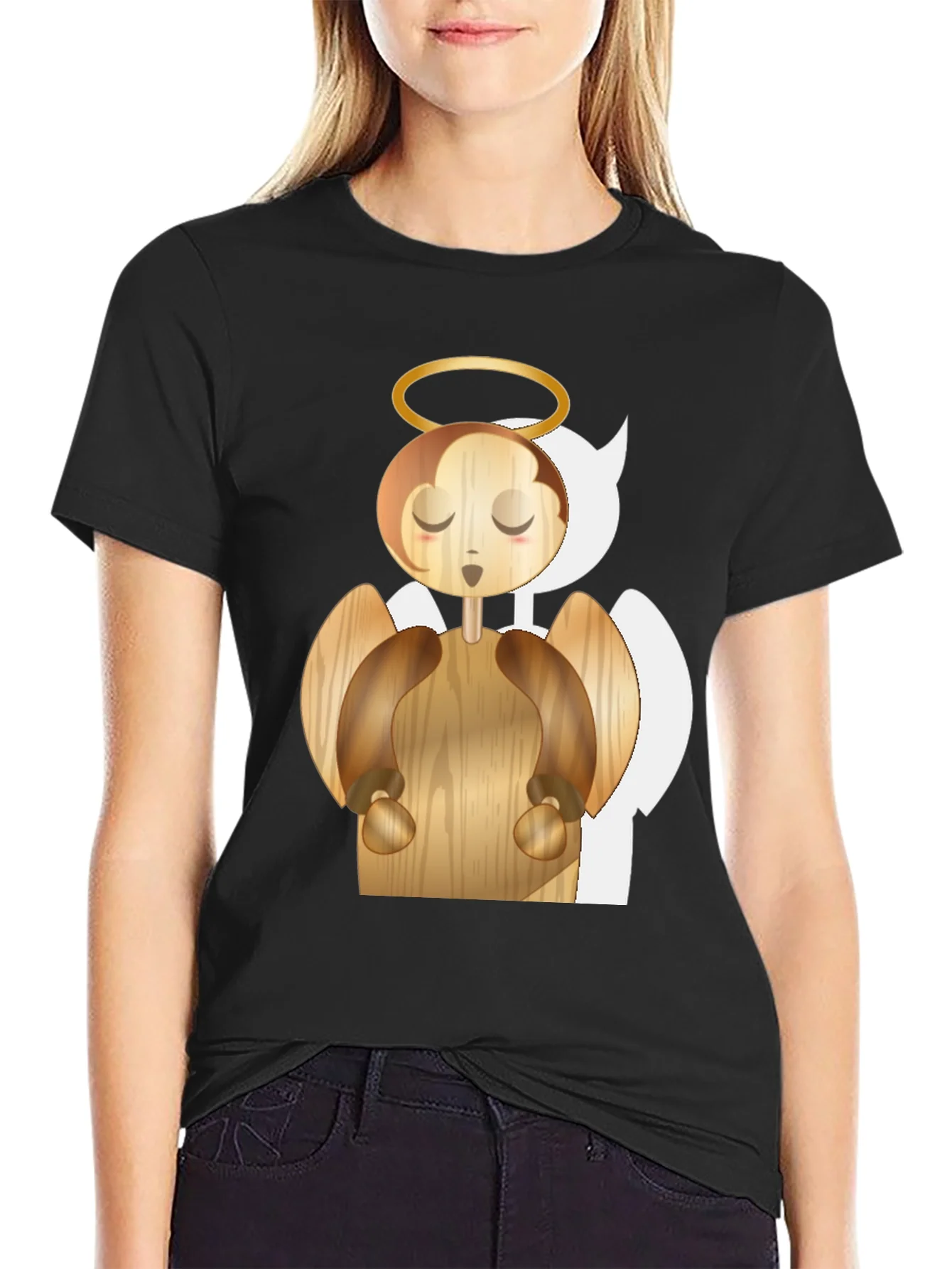 Rebbecca Angel Graphic Tee - Whimsical Wood Design