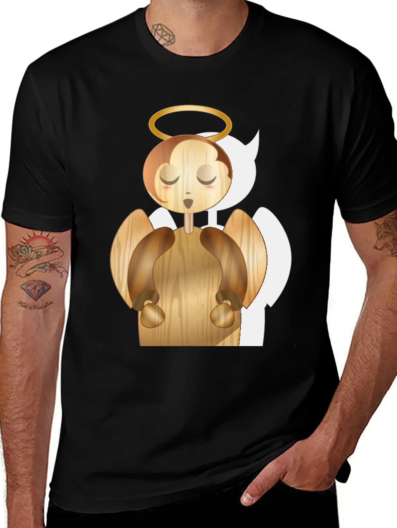 Rebbecca Angel Graphic Tee - Whimsical Wood Design
