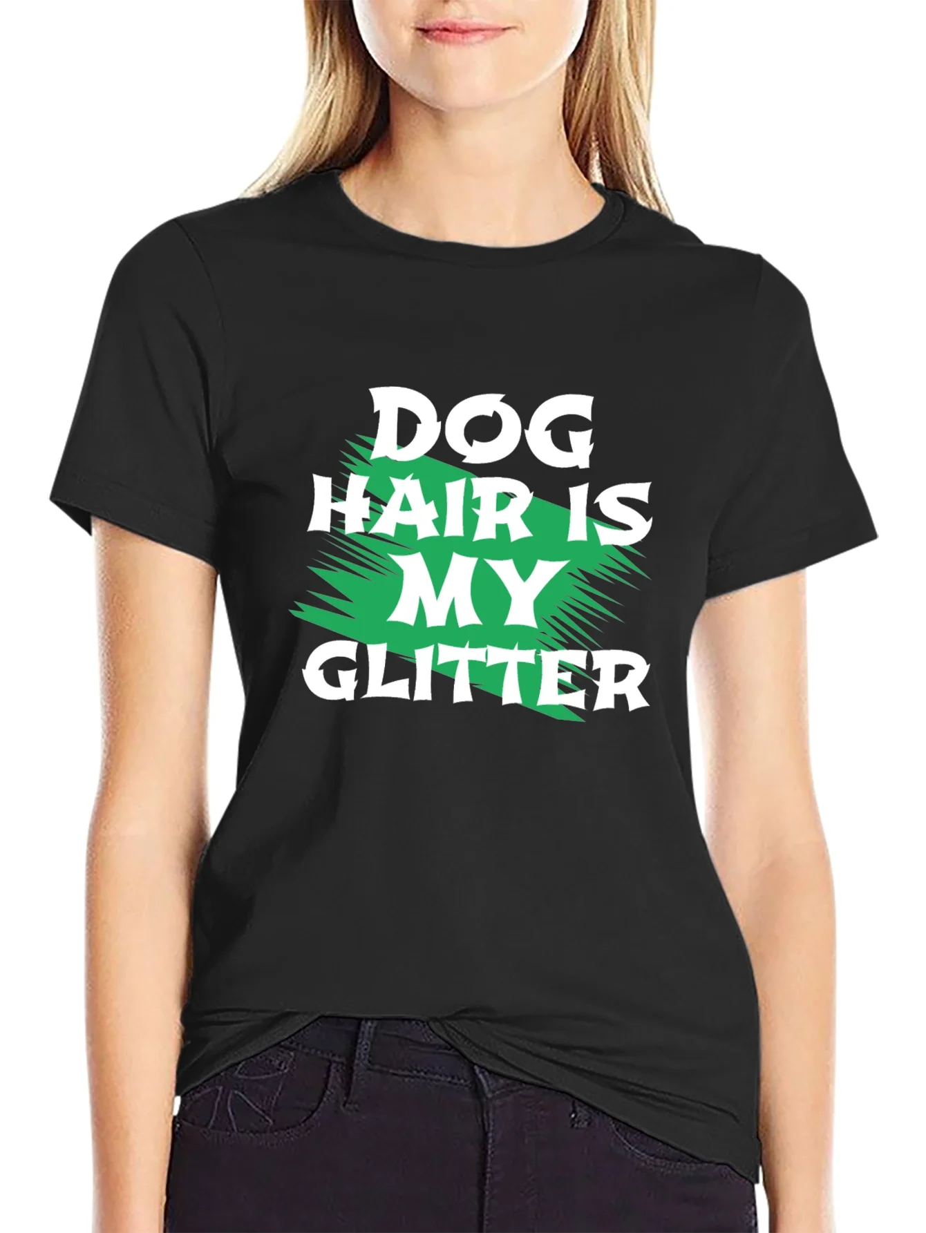 Camiseta Negra Dog Hair is My Glitter