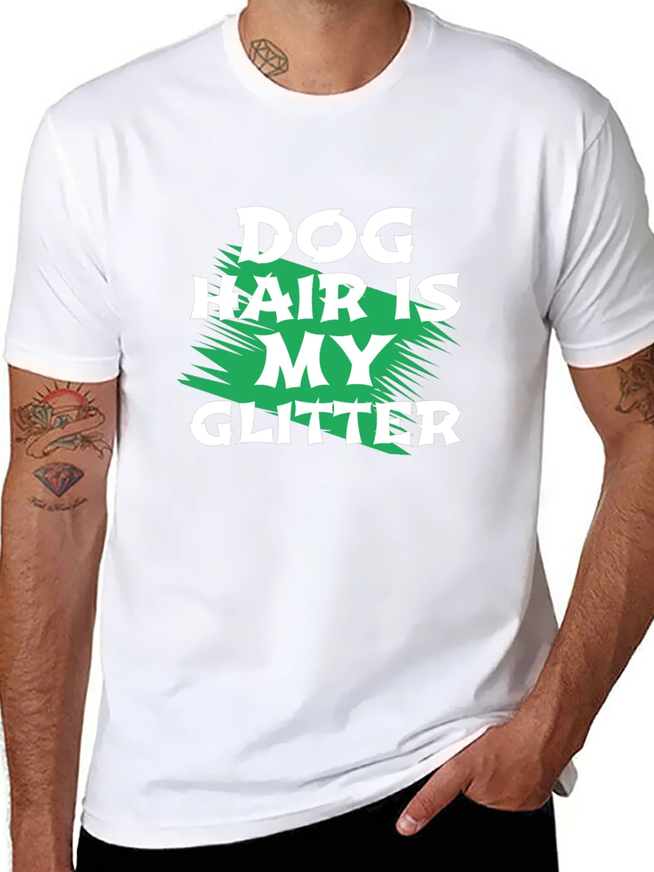Camiseta Negra Dog Hair is My Glitter