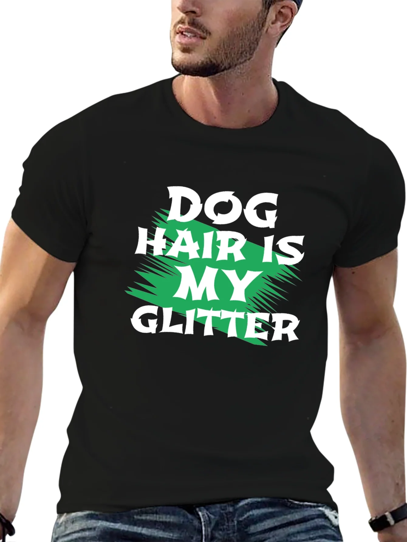 Camiseta Negra Dog Hair is My Glitter