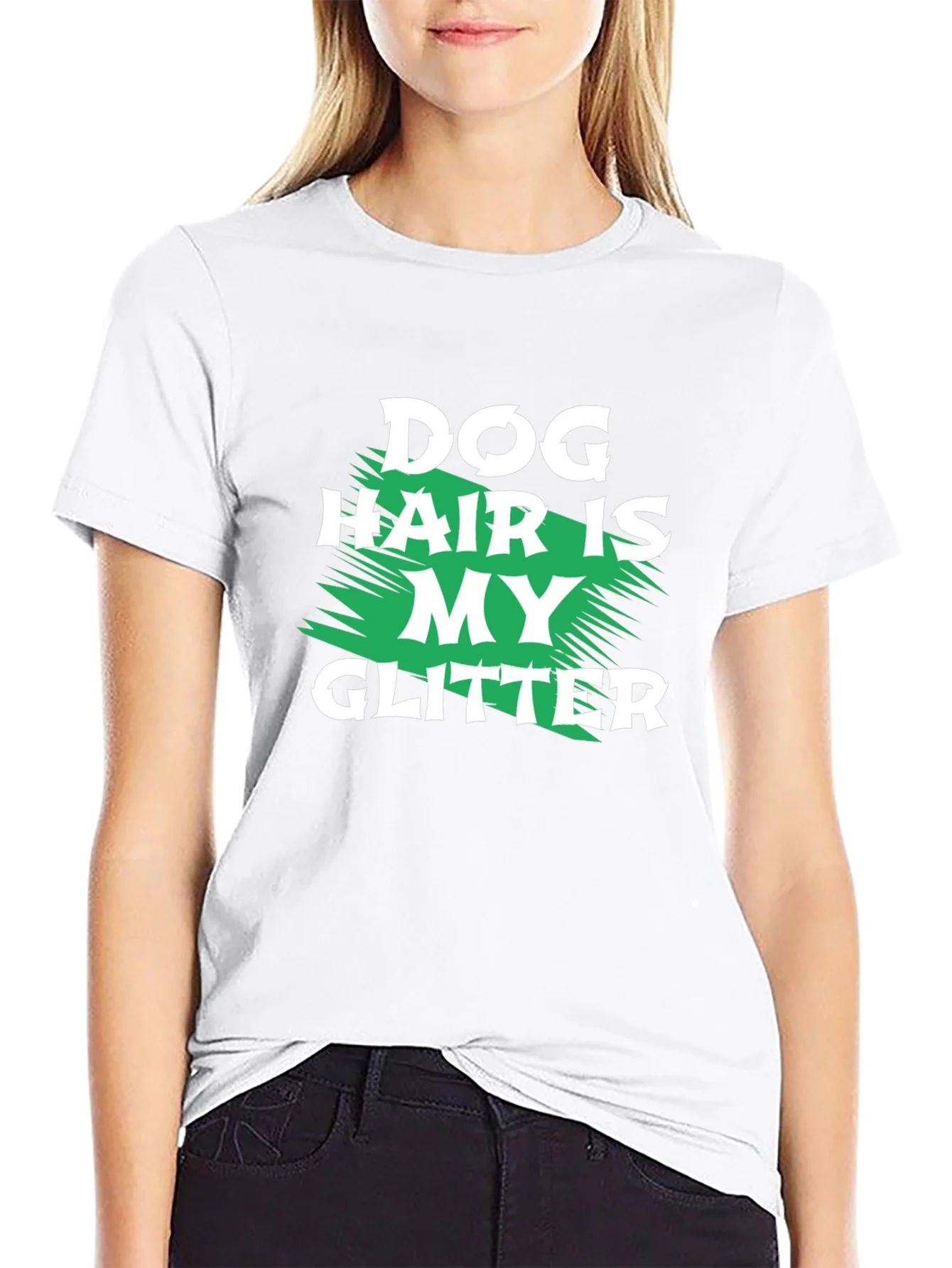 Camiseta Negra Dog Hair is My Glitter