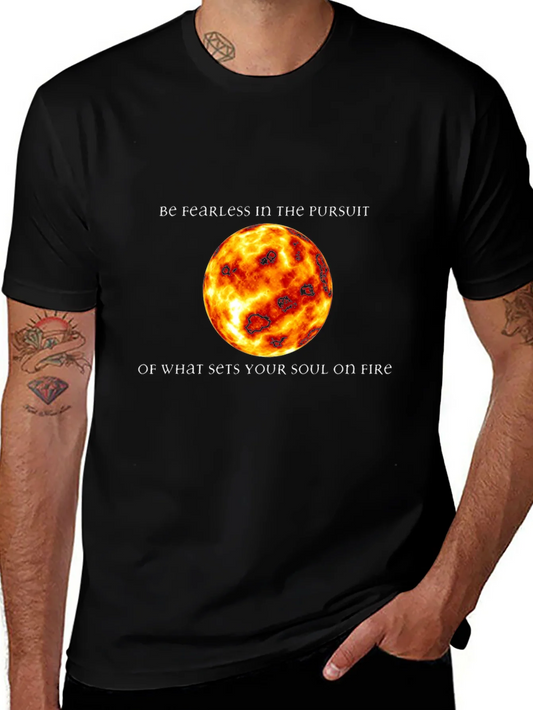 Rebbecca Fearless Soul Fire Graphic Tee - Black Cotton T-Shirt