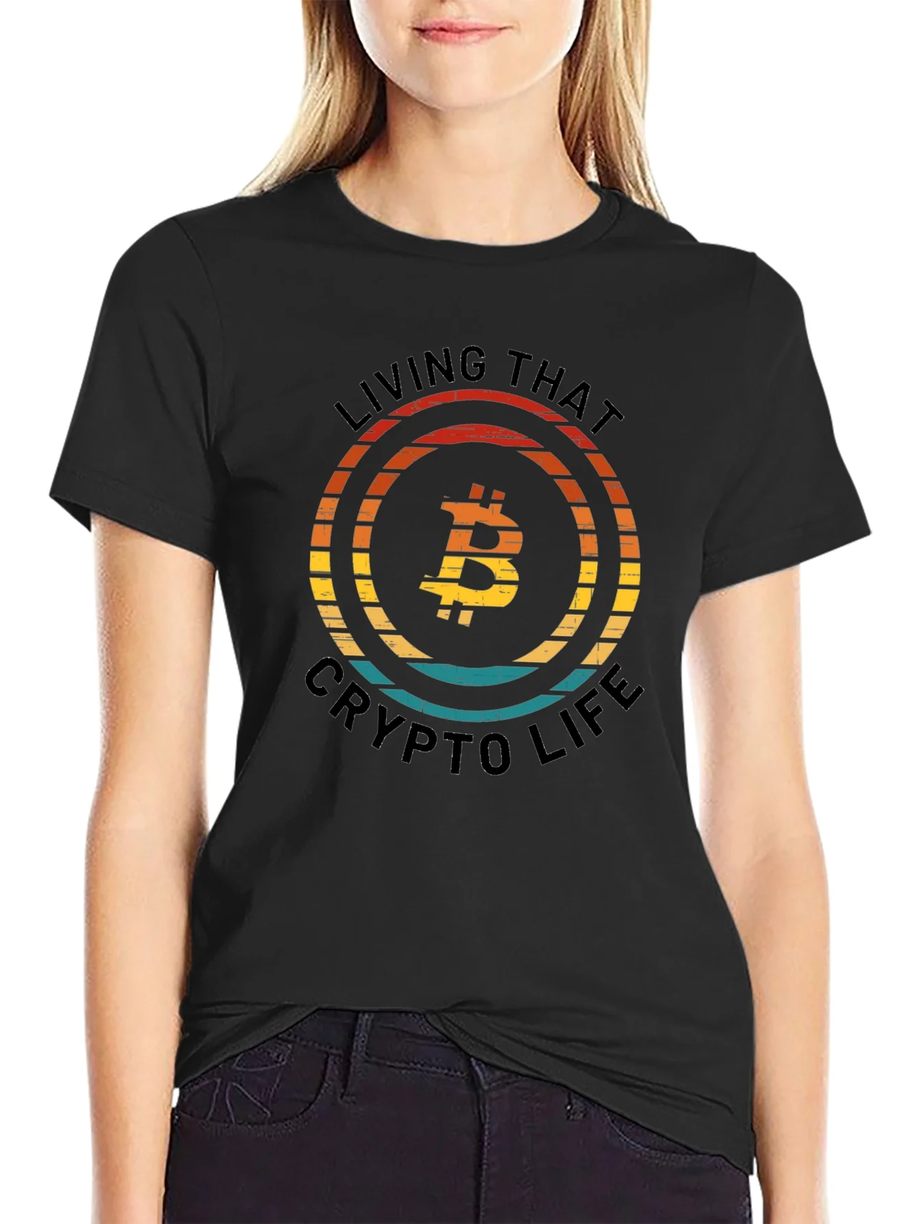 Rebbecca Bitcoin Crypto Life Black T-Shirt