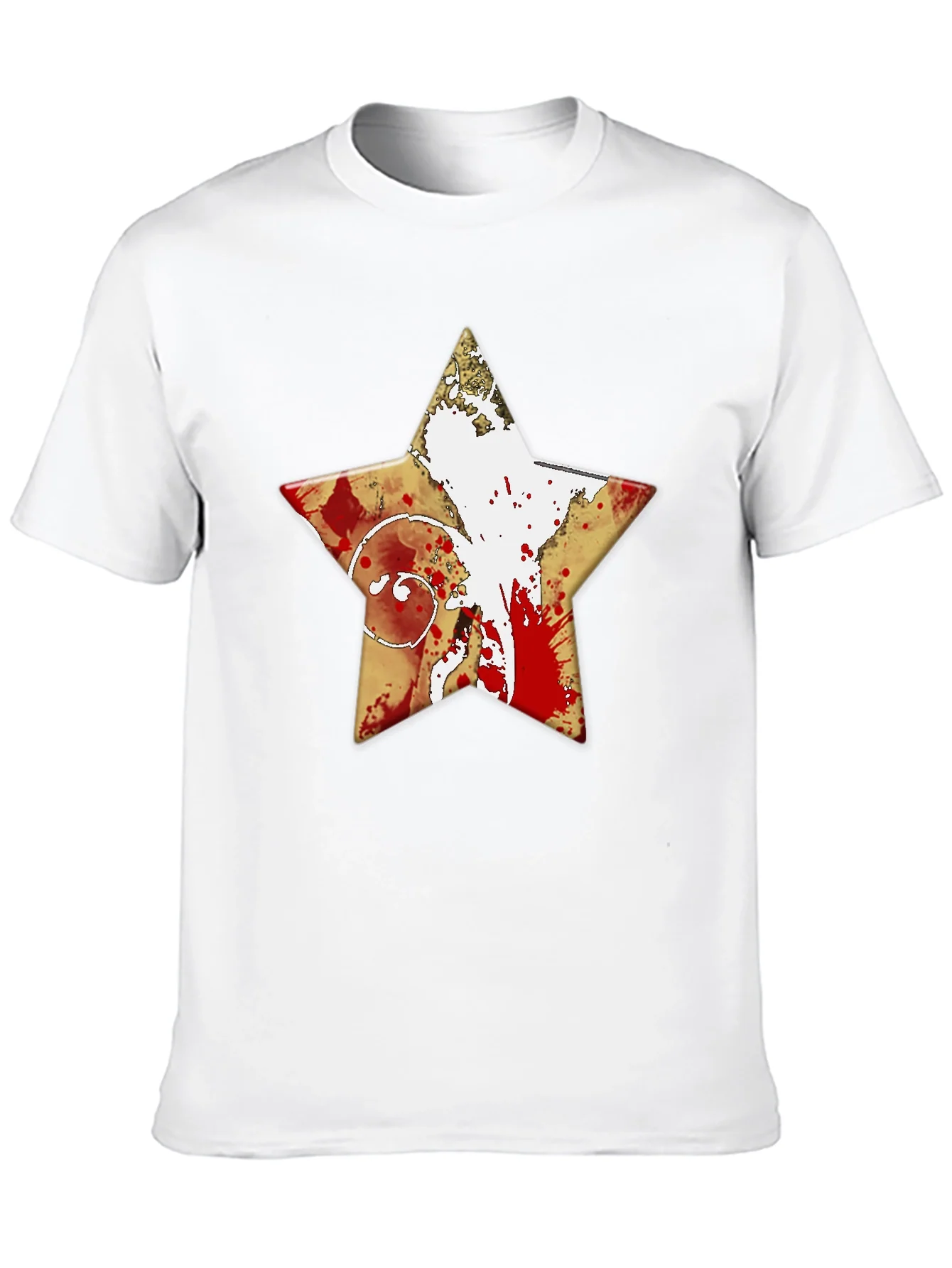 Camiseta Negra Estrella con Dise?o Abstracto