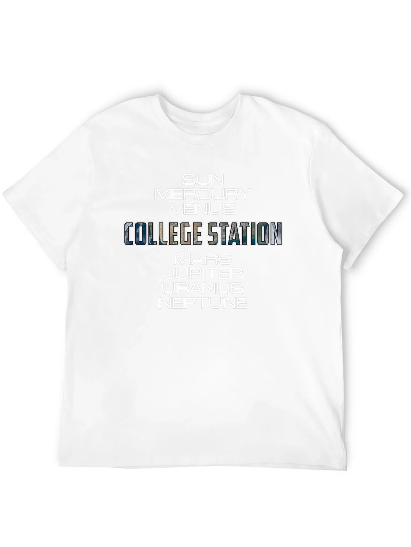 Rebbecca College Station Planets Black T-Shirt
