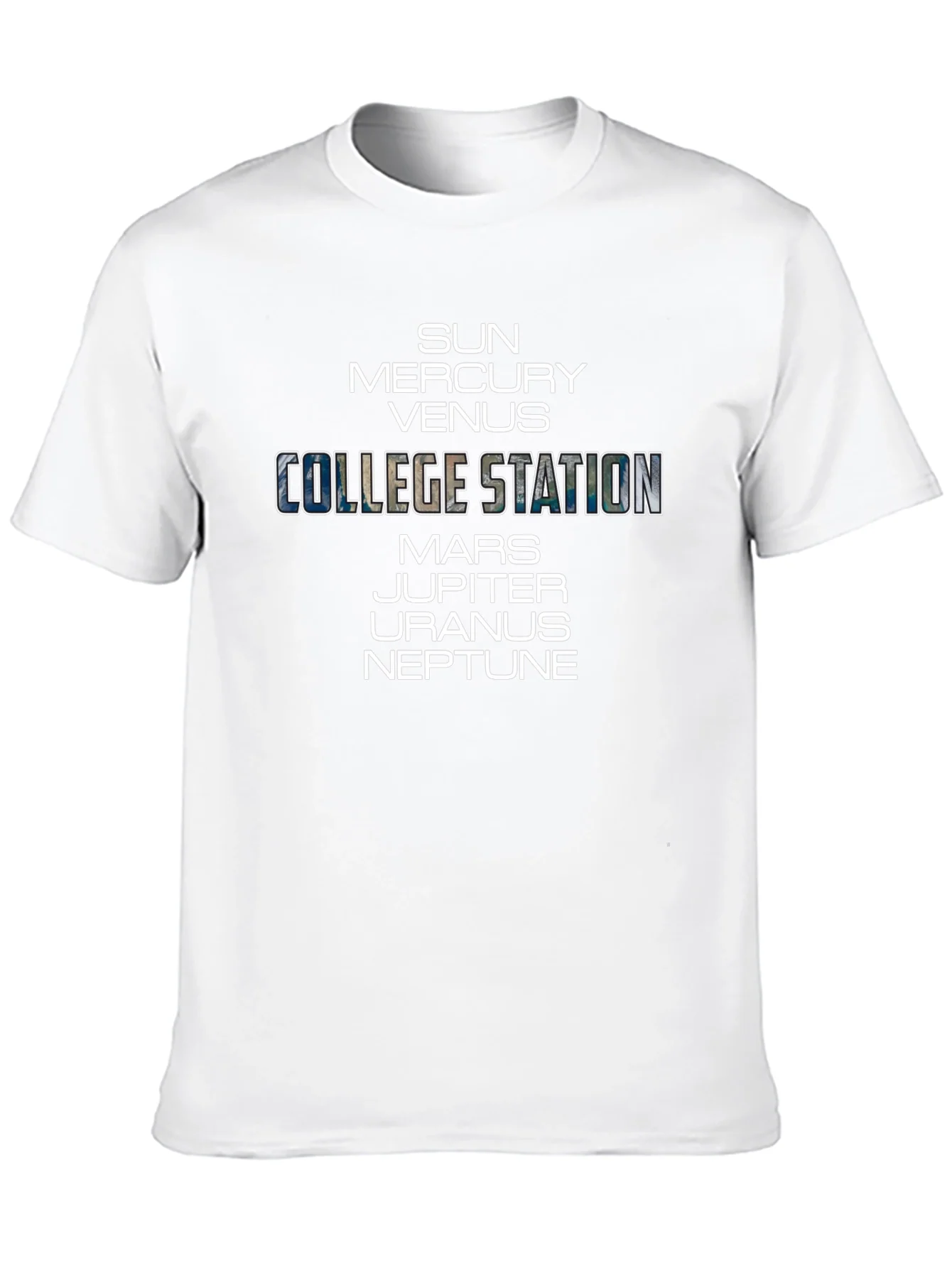 Rebbecca College Station Planets Black T-Shirt