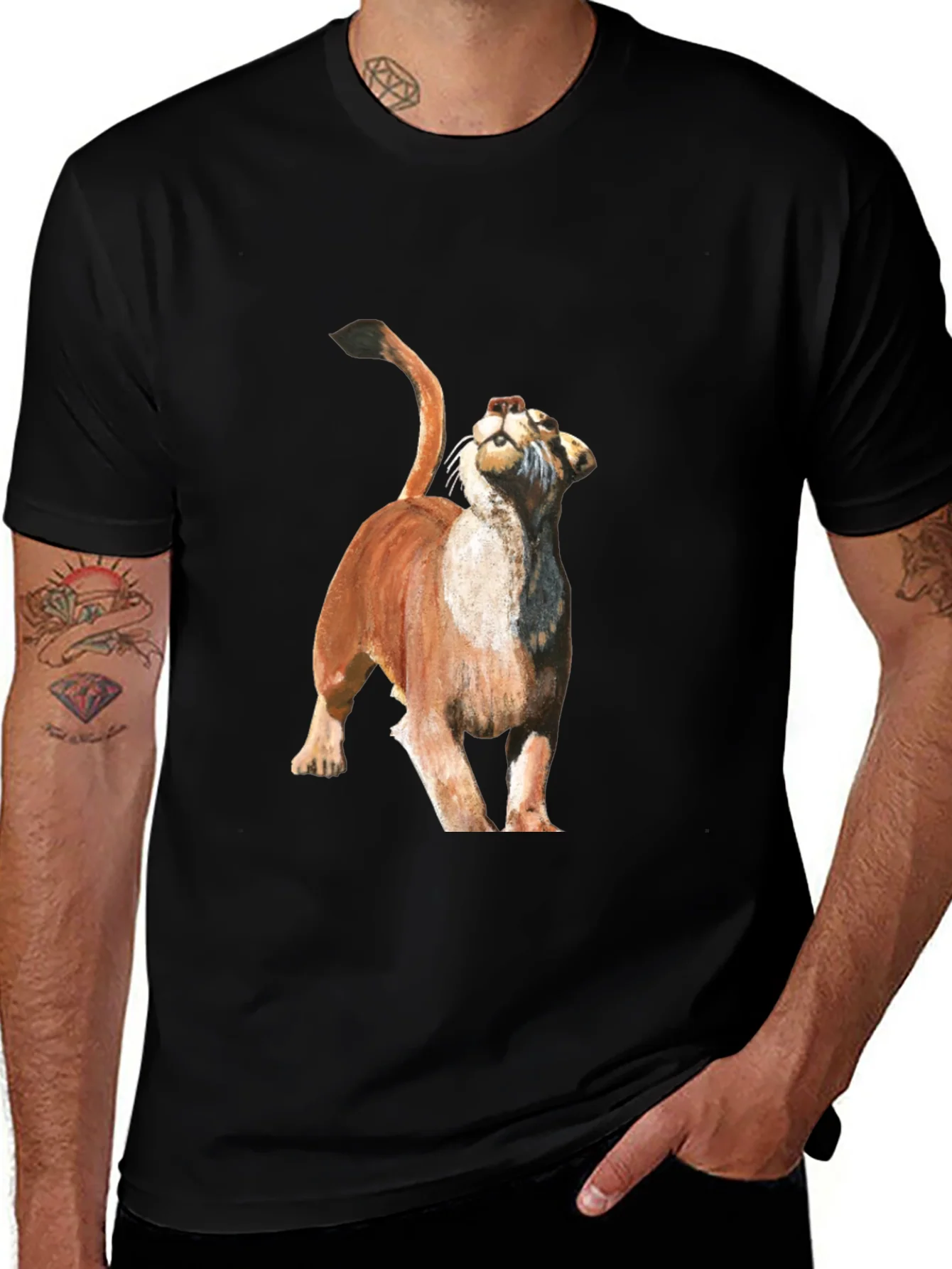 Camiseta Negra con Dise?o de Puma