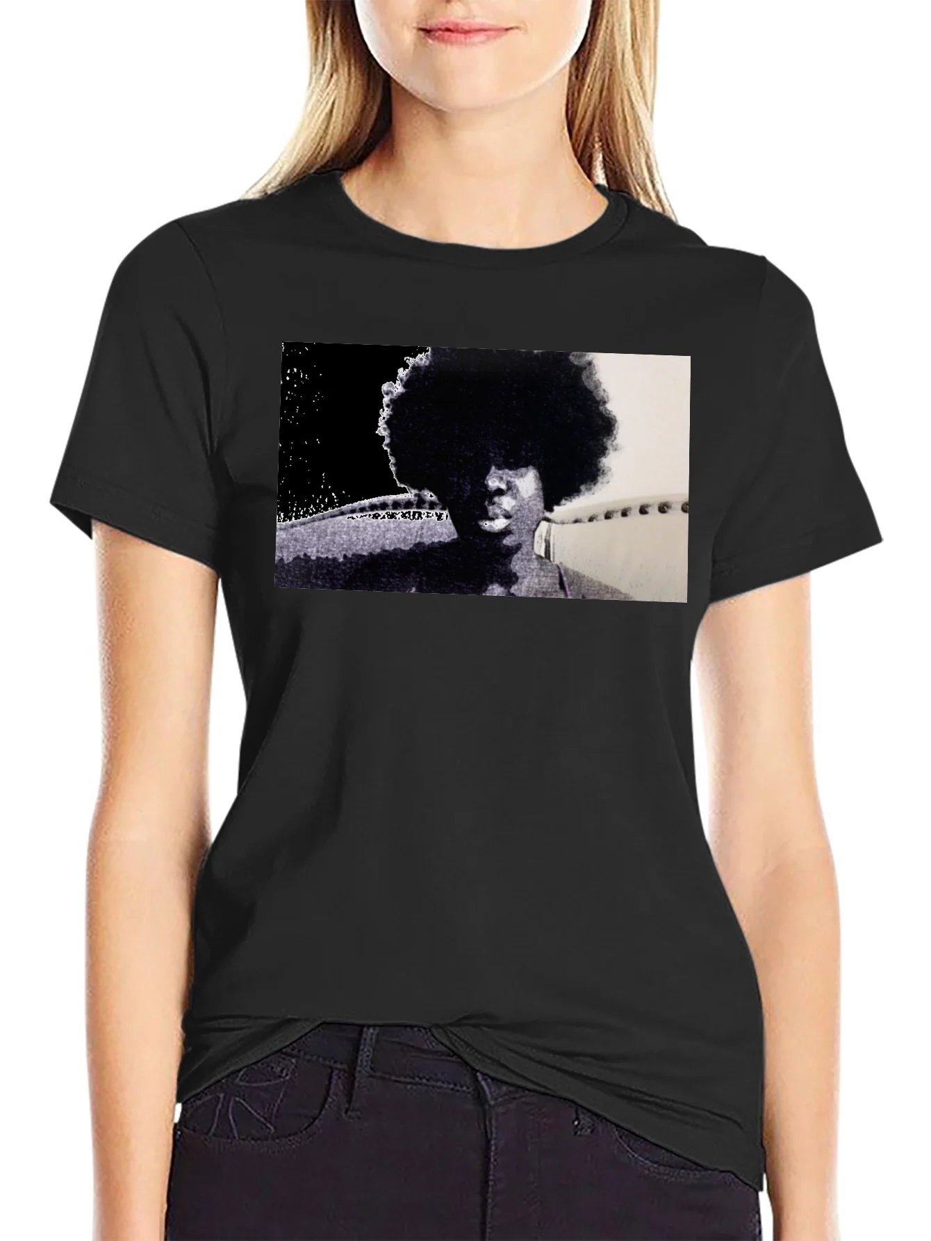 Rebbecca Retro Afro Black T-Shirt