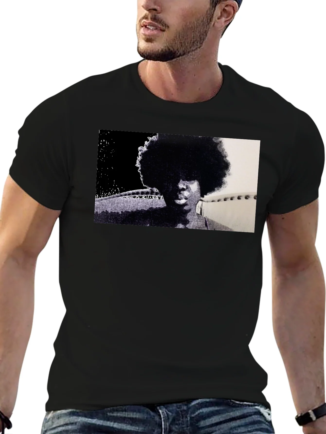 Rebbecca Retro Afro Black T-Shirt