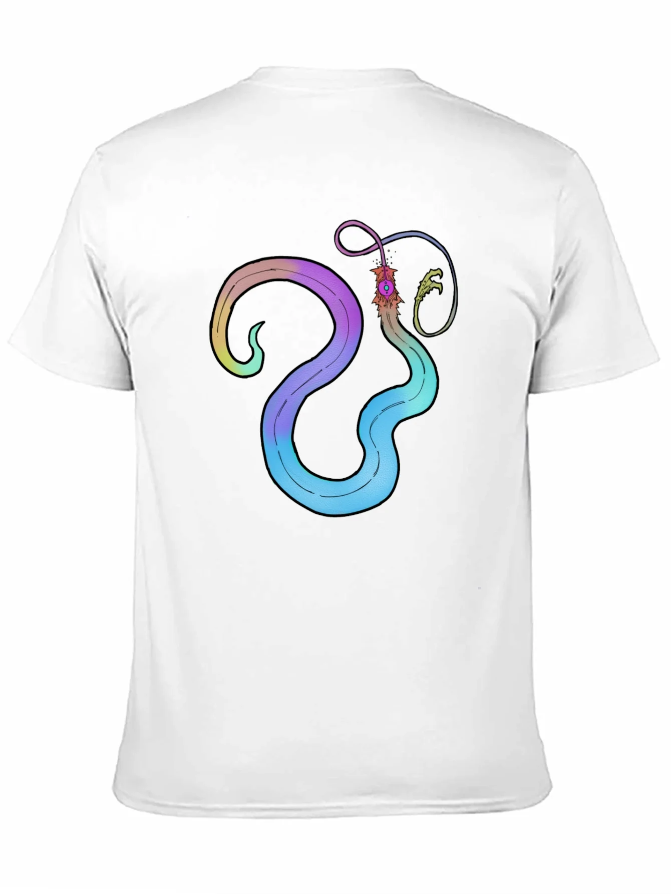 Camiseta Negra con Dise?o Abstracto Serpentino