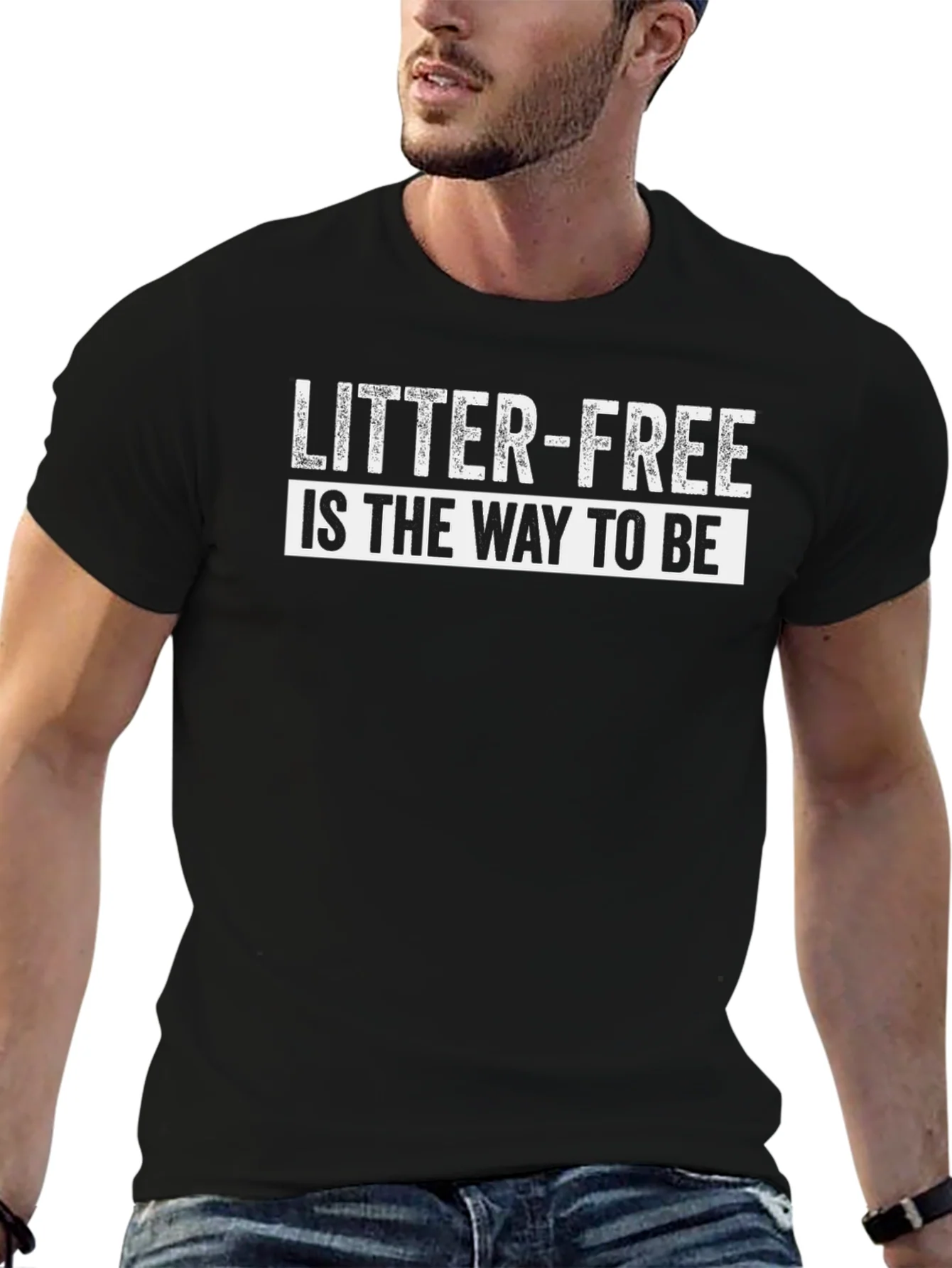 Camiseta Negra: Litter-Free is the Way to Be