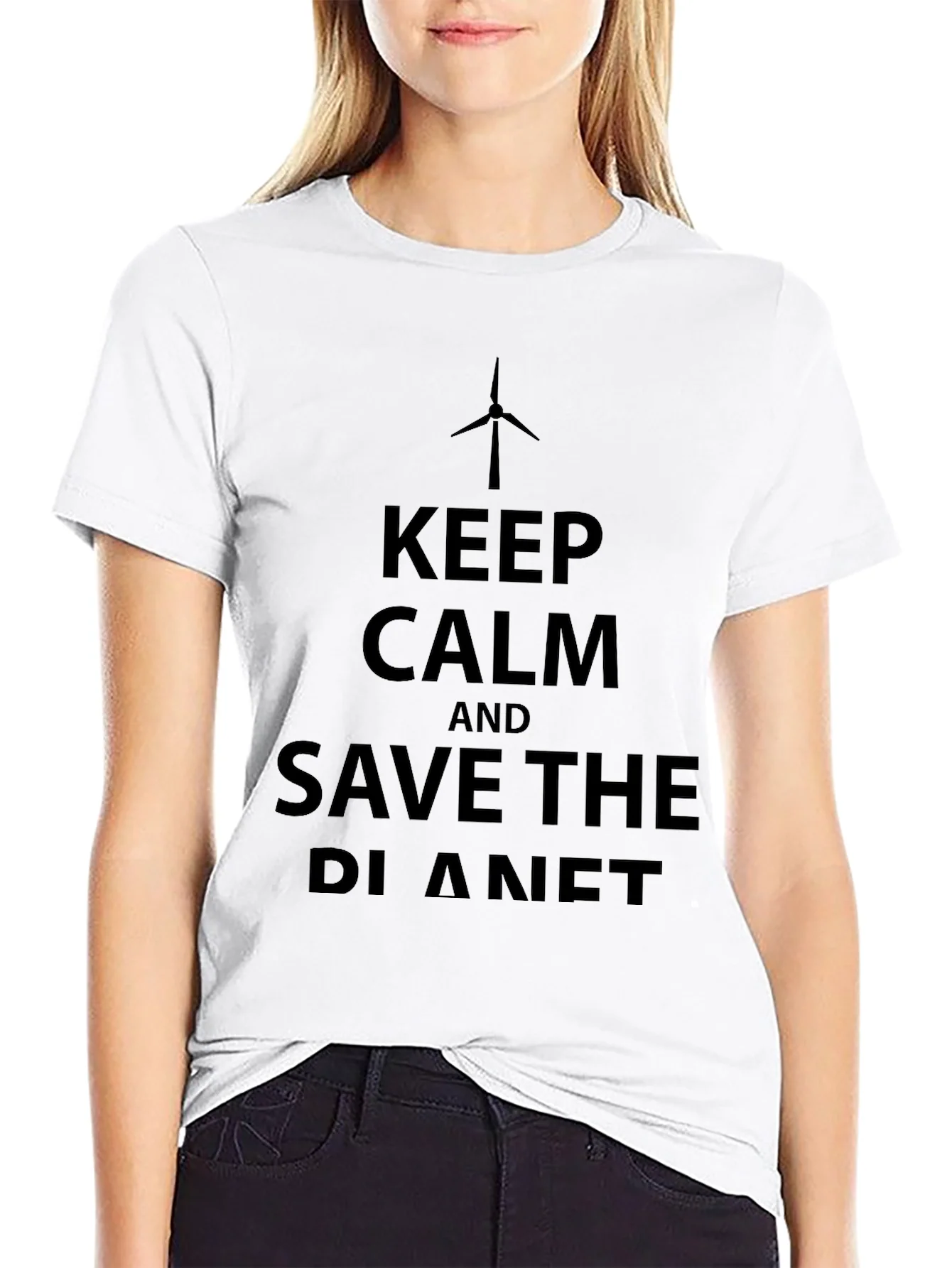 Rebbecca Keep Calm and Save the Planet Graphic T-Shirt