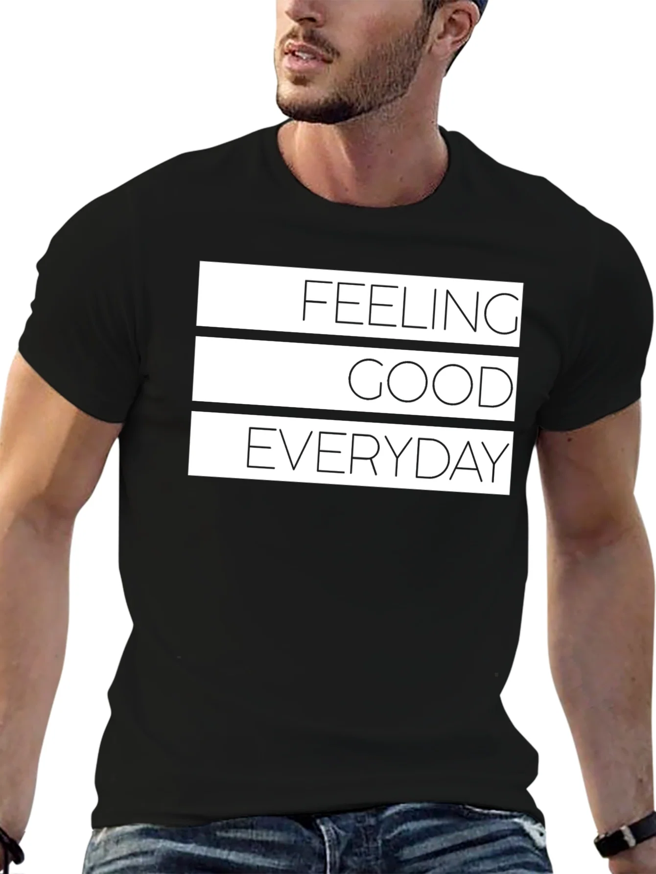 Rebbecca Feeling Good Everyday Black Graphic Tee