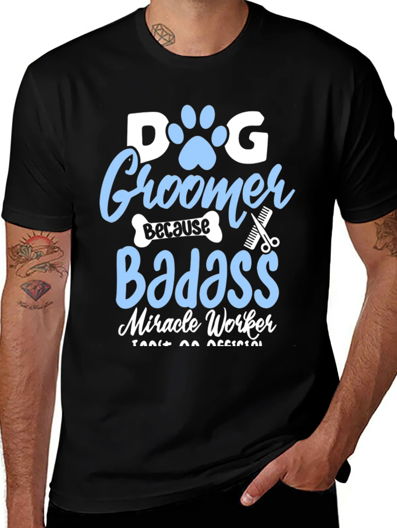 Camiseta Negra Dog Groomer para Amantes de las Mascotas