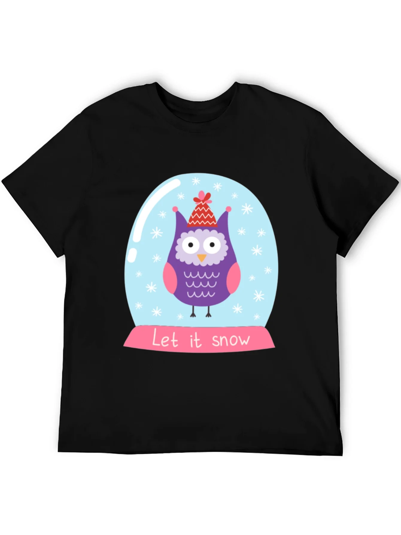 Camiseta Negra con B¨²ho Navide?o Let it Snow