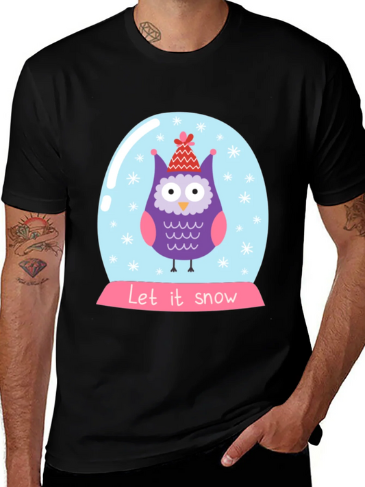 Camiseta Negra con B¨²ho Navide?o Let it Snow