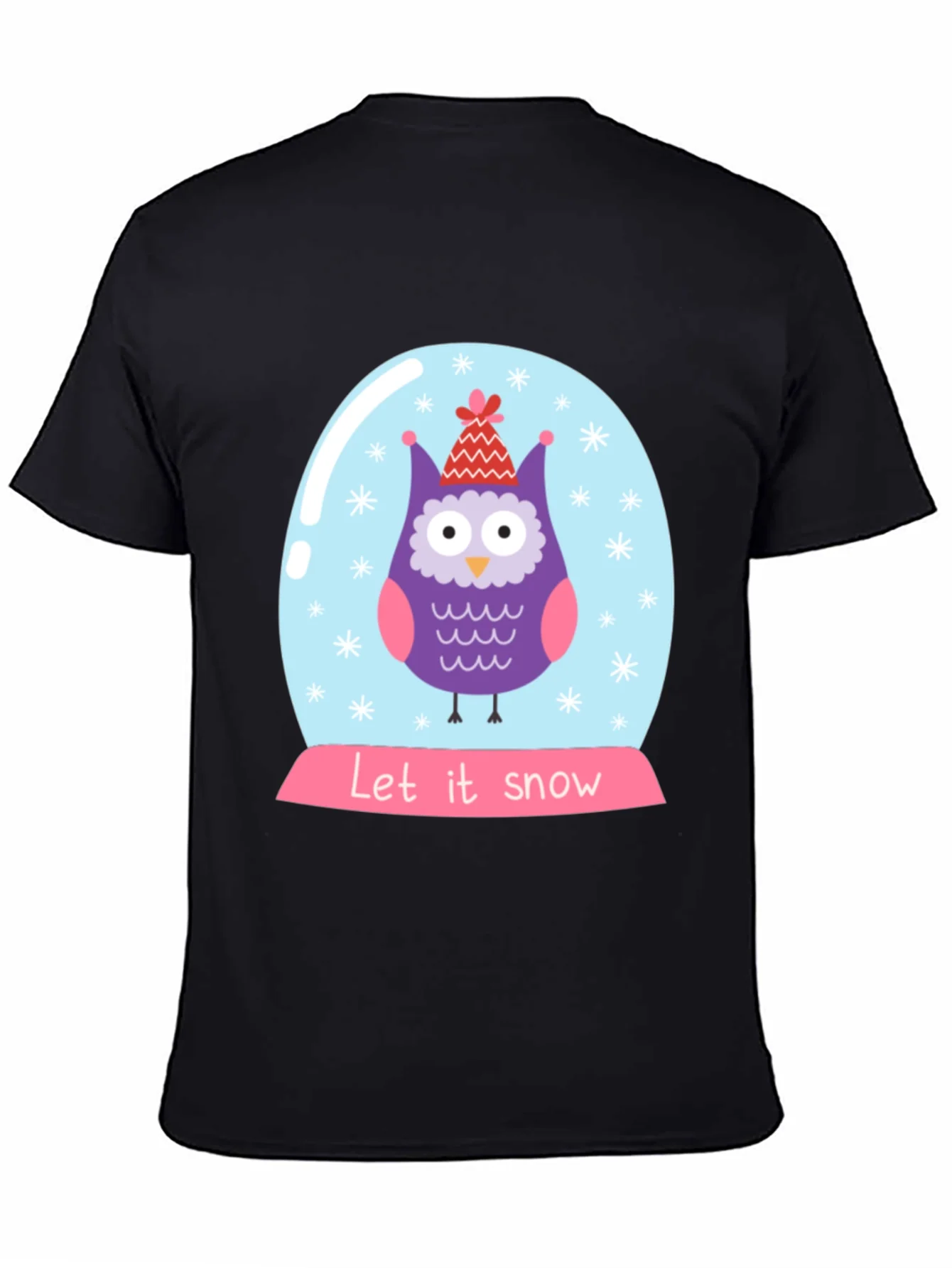 Camiseta Negra con B¨²ho Navide?o Let it Snow