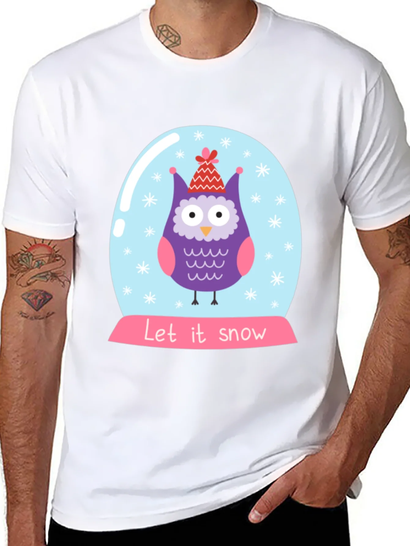 Camiseta Negra con B¨²ho Navide?o Let it Snow