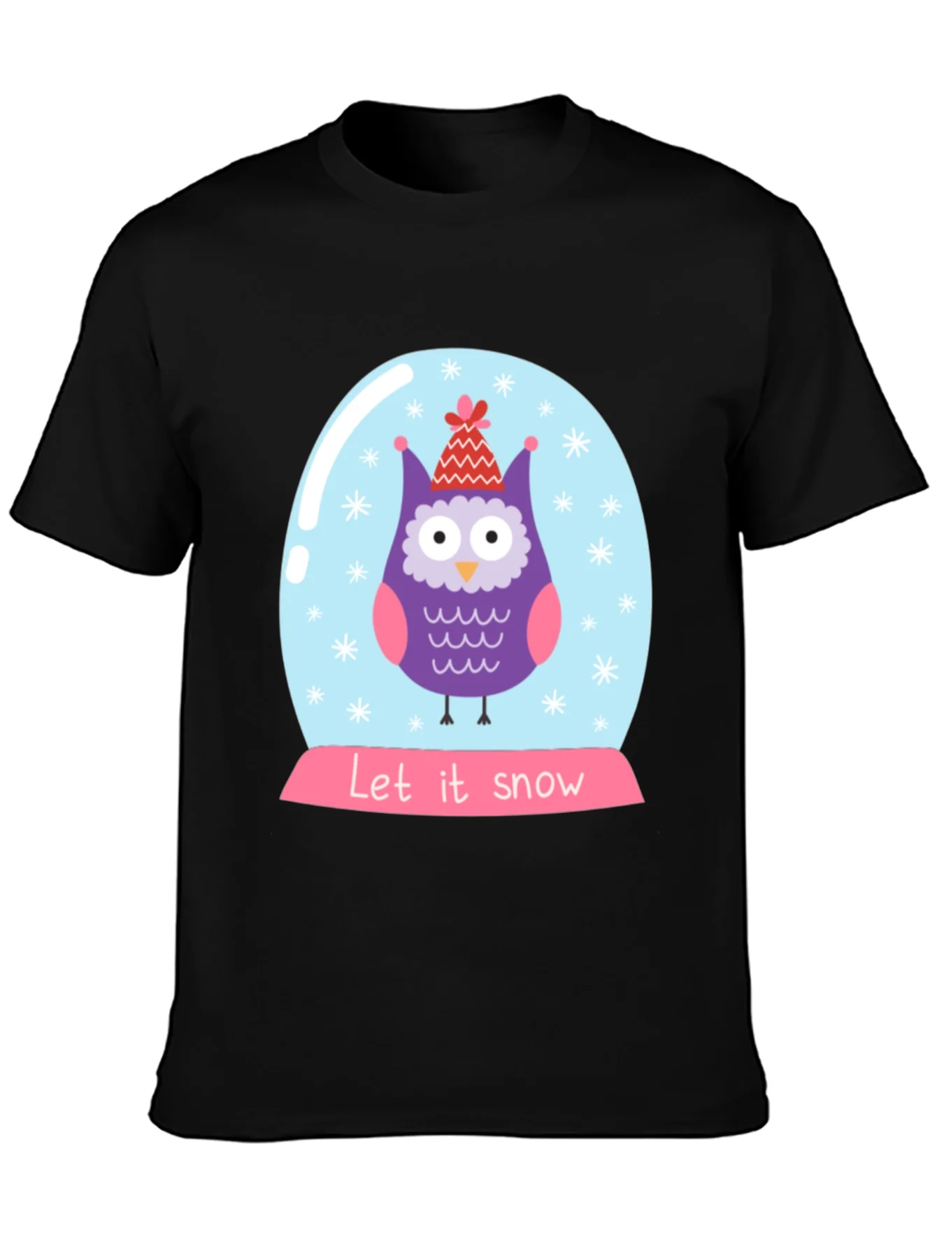 Camiseta Negra con B¨²ho Navide?o Let it Snow