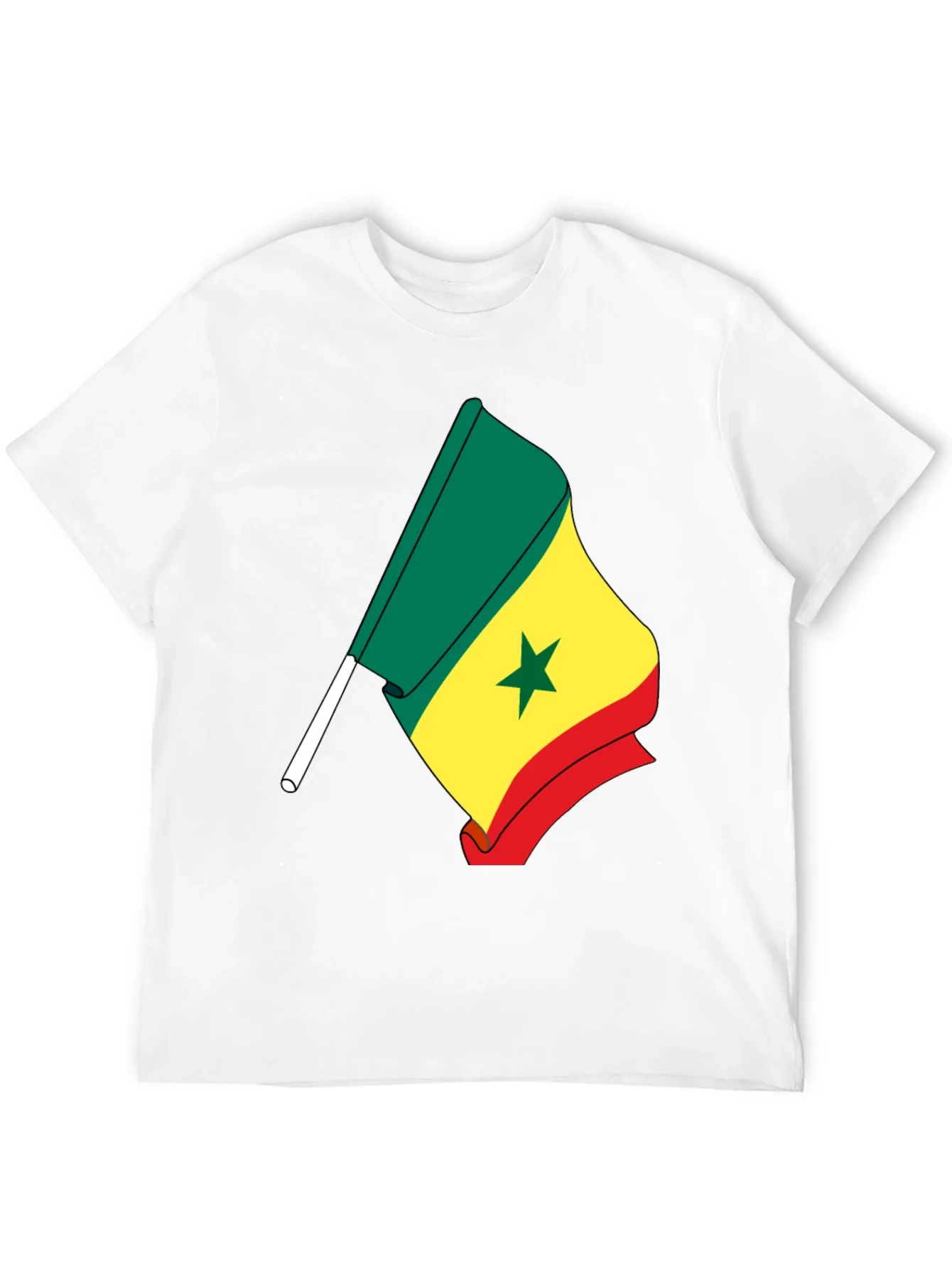 Camiseta Negra con Bandera de Senegal