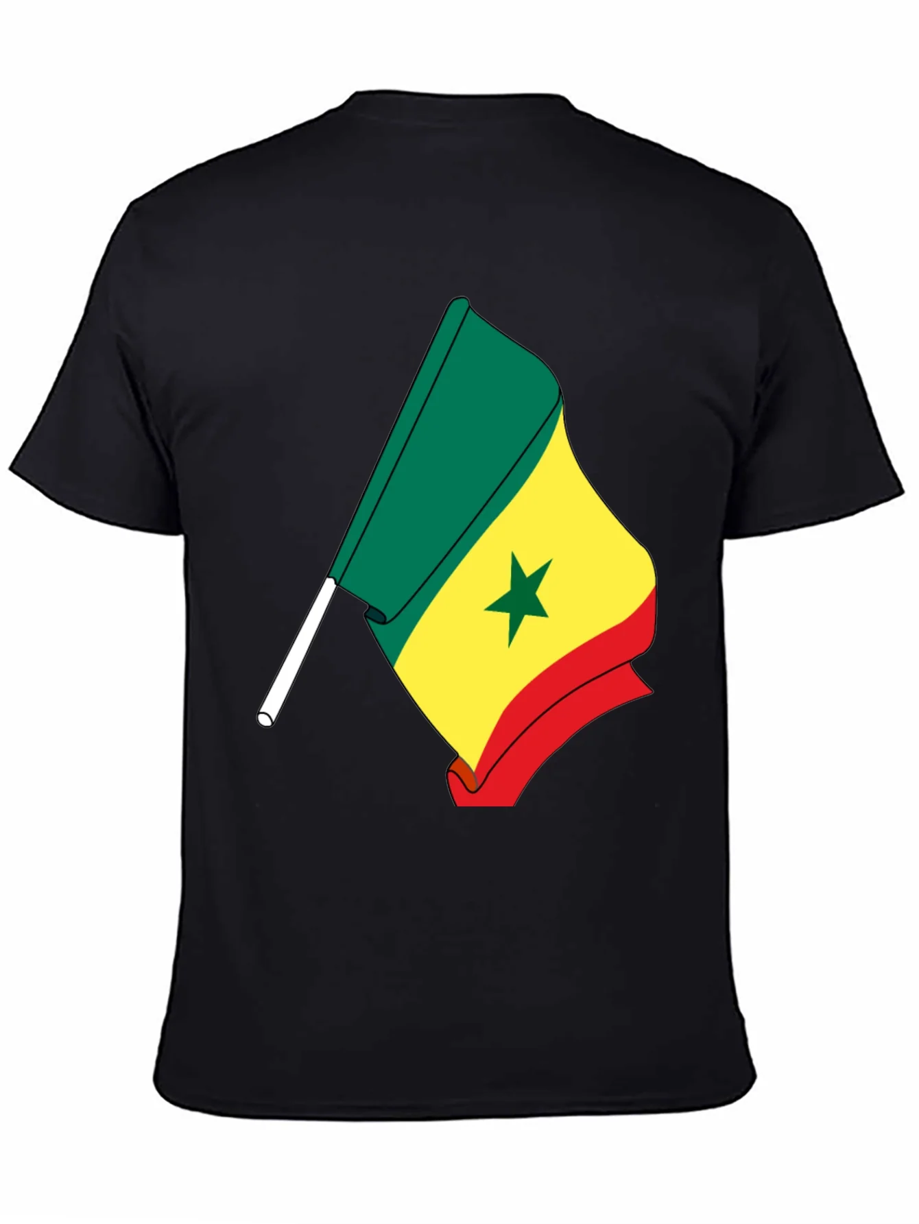 Camiseta Negra con Bandera de Senegal