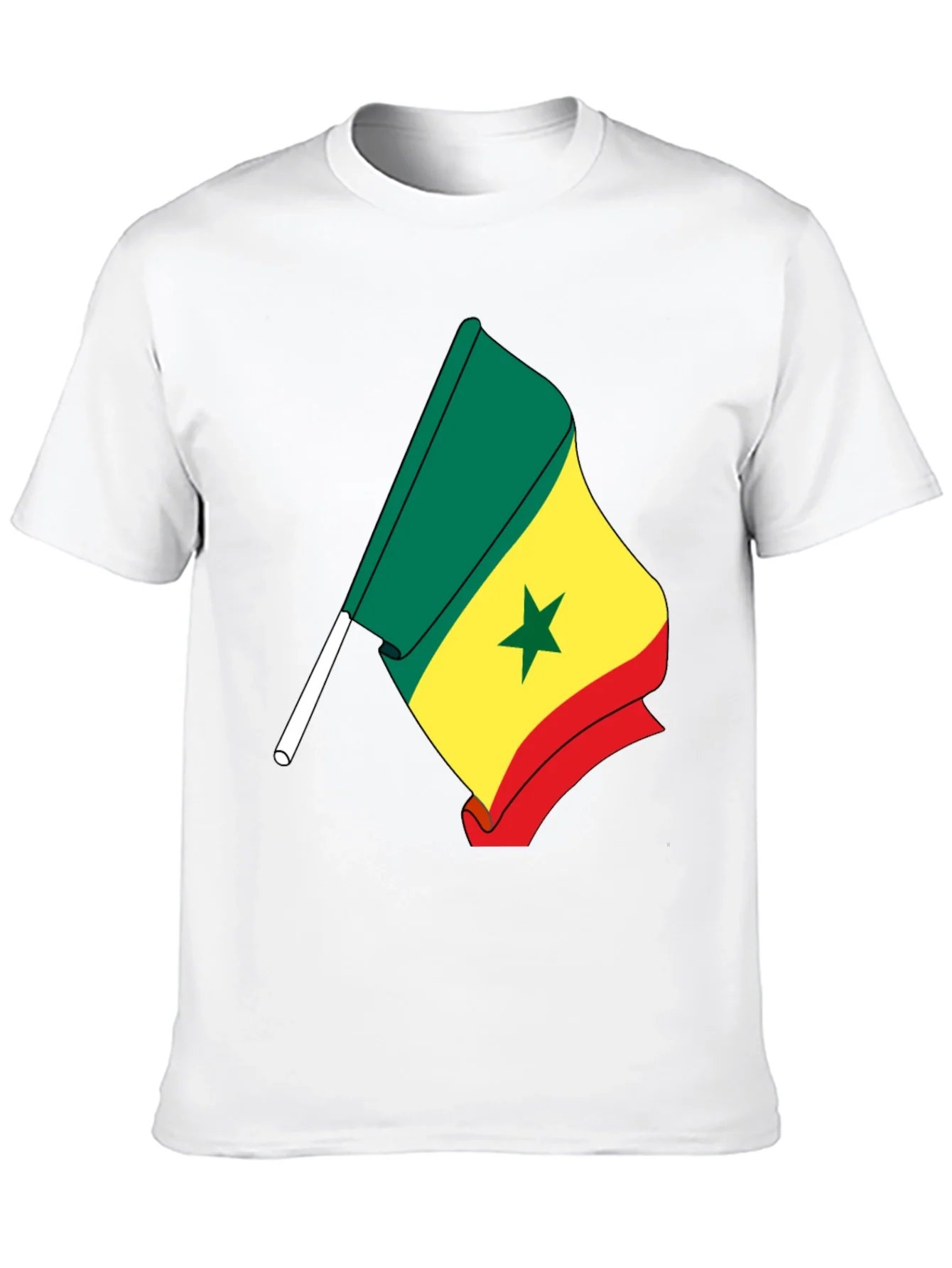 Camiseta Negra con Bandera de Senegal