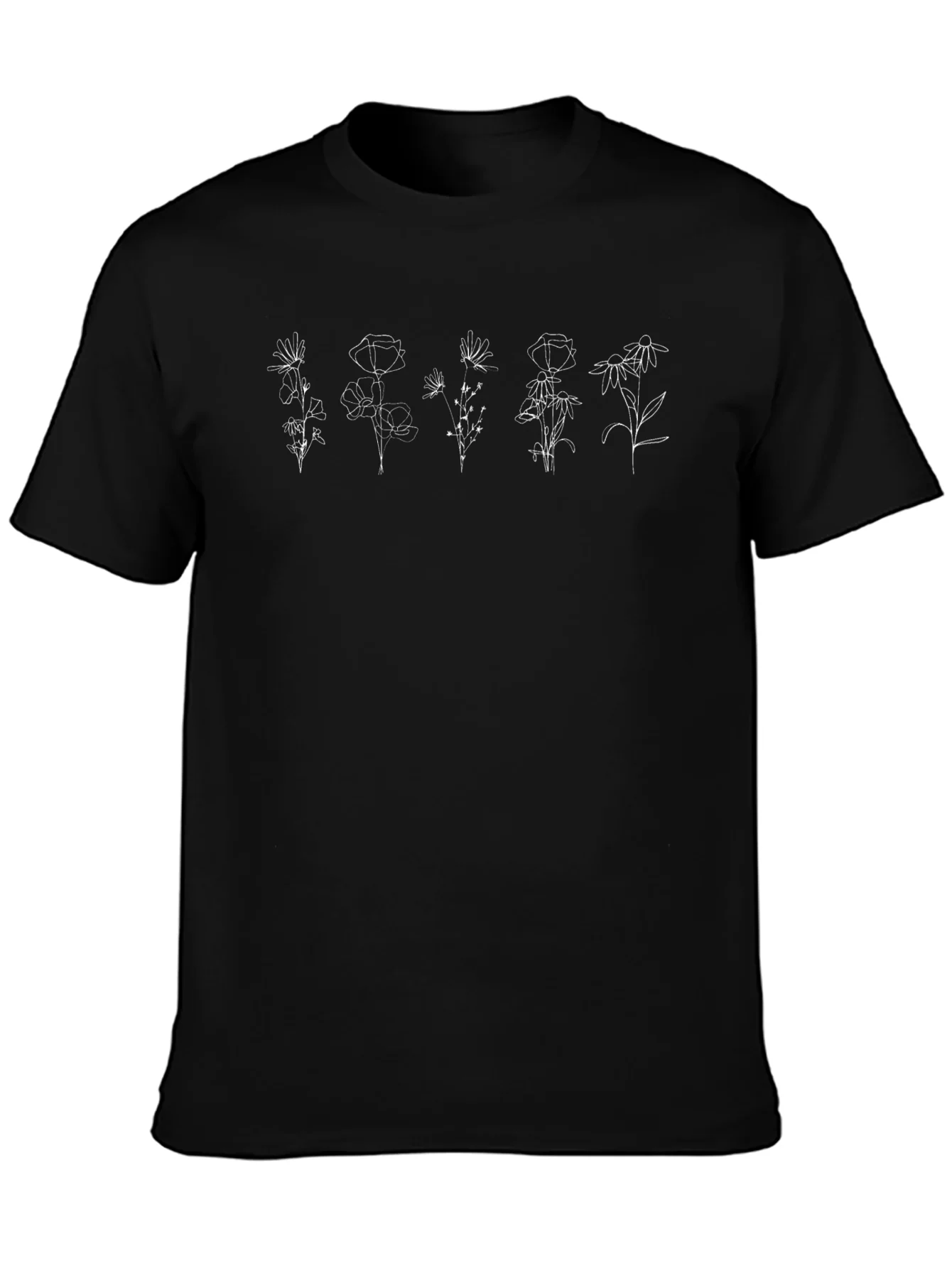 Rebbecca Botanical Sketch Black T-Shirt