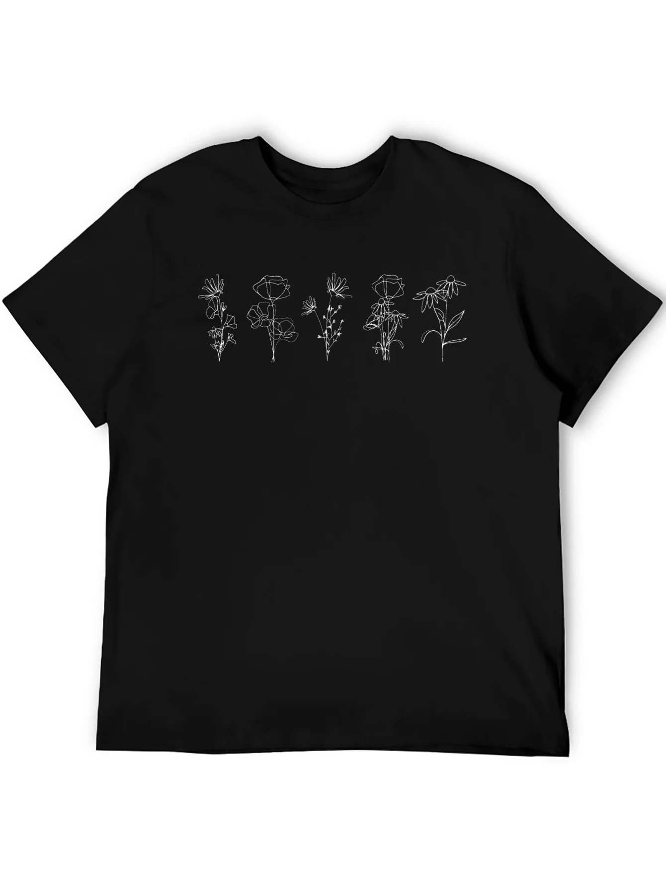 Rebbecca Botanical Sketch Black T-Shirt