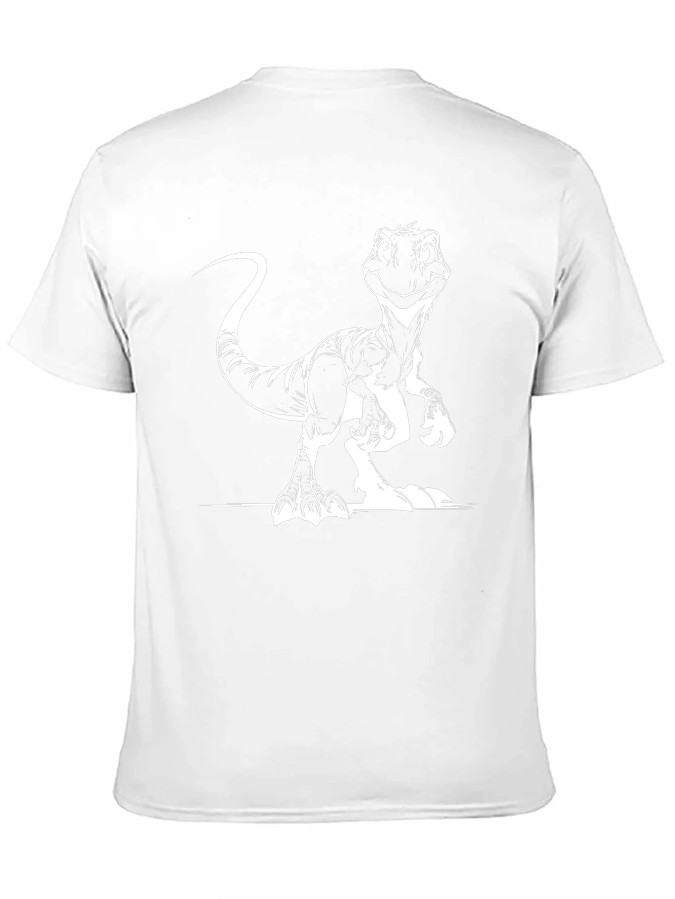 Camiseta Negra con Estampado de Dinosaurio Raptor