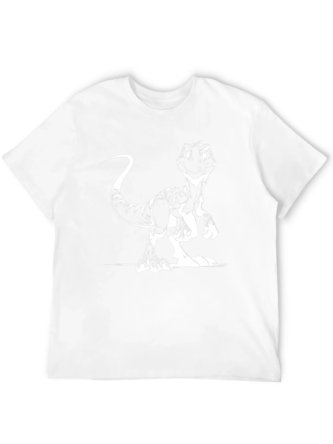 Camiseta Negra con Estampado de Dinosaurio Raptor