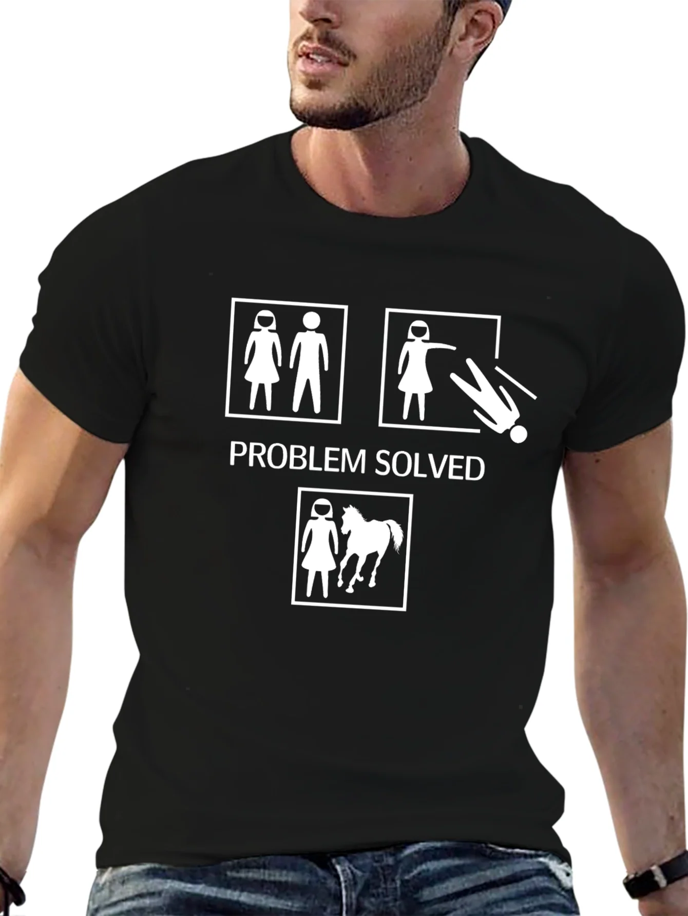 Camiseta Negra: Problema Resuelto con Humor