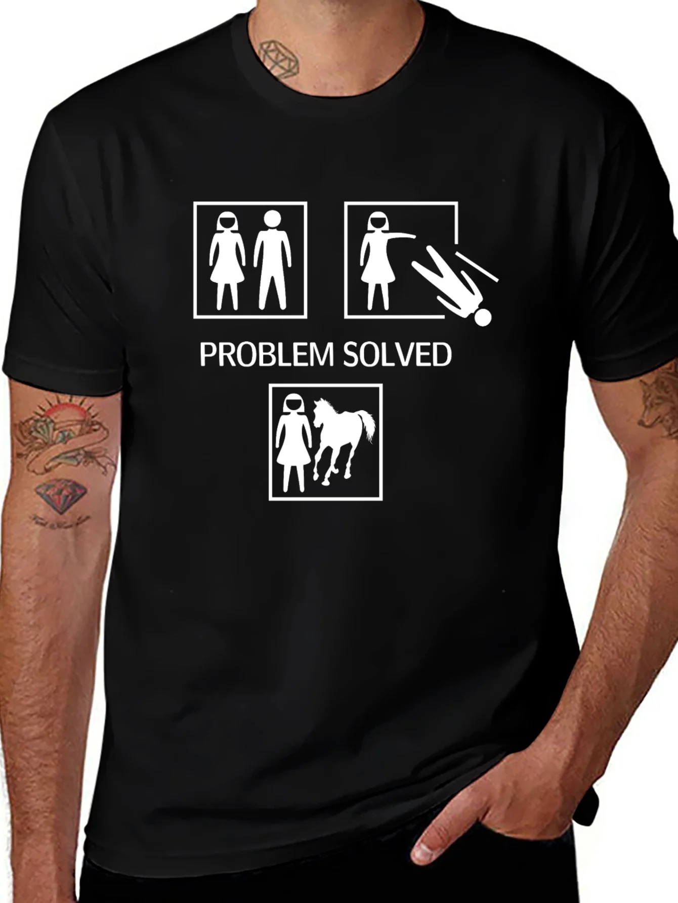 Camiseta Negra: Problema Resuelto con Humor