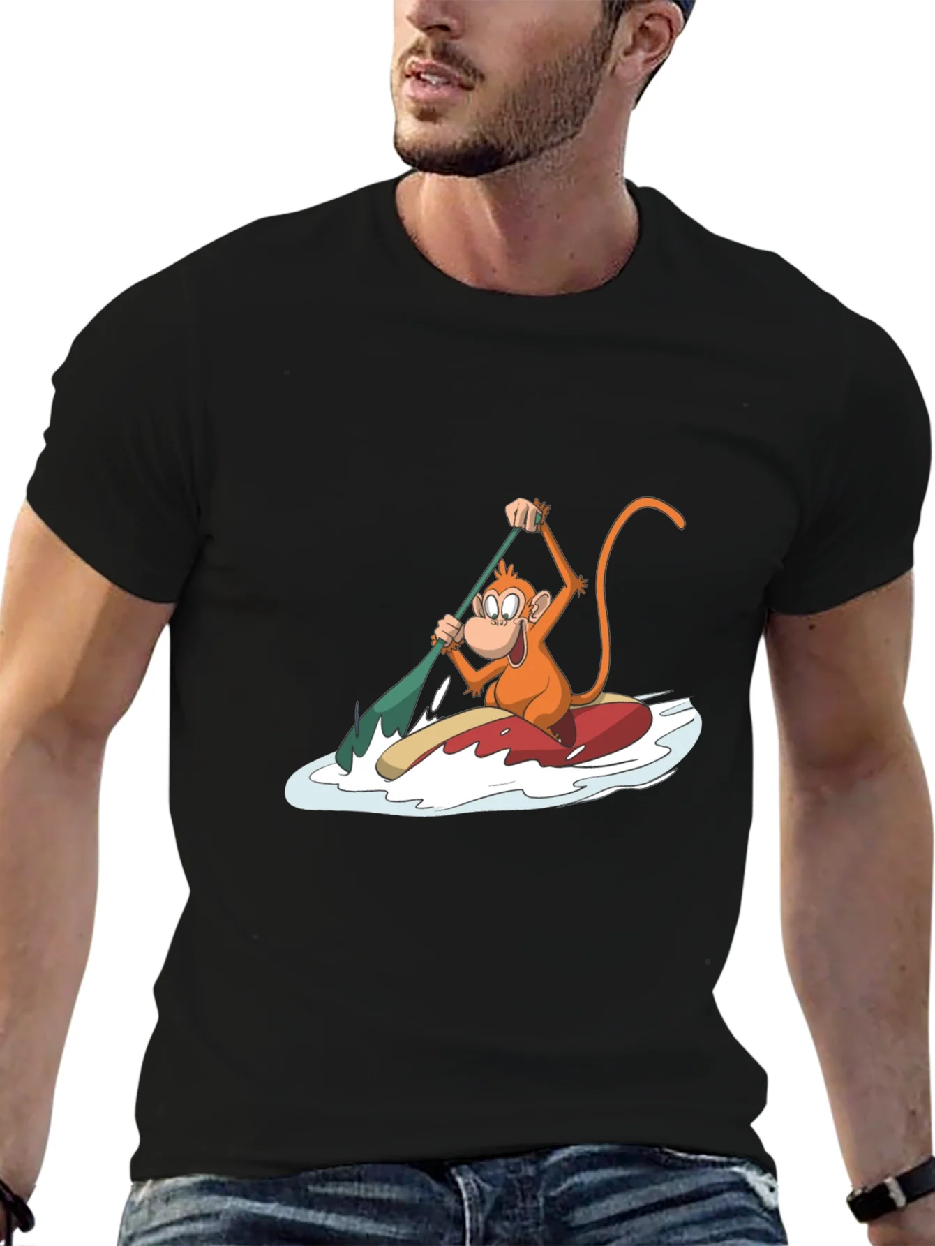 Rebbecca Monkey Paddling T-Shirt - Fun Graphic Tee