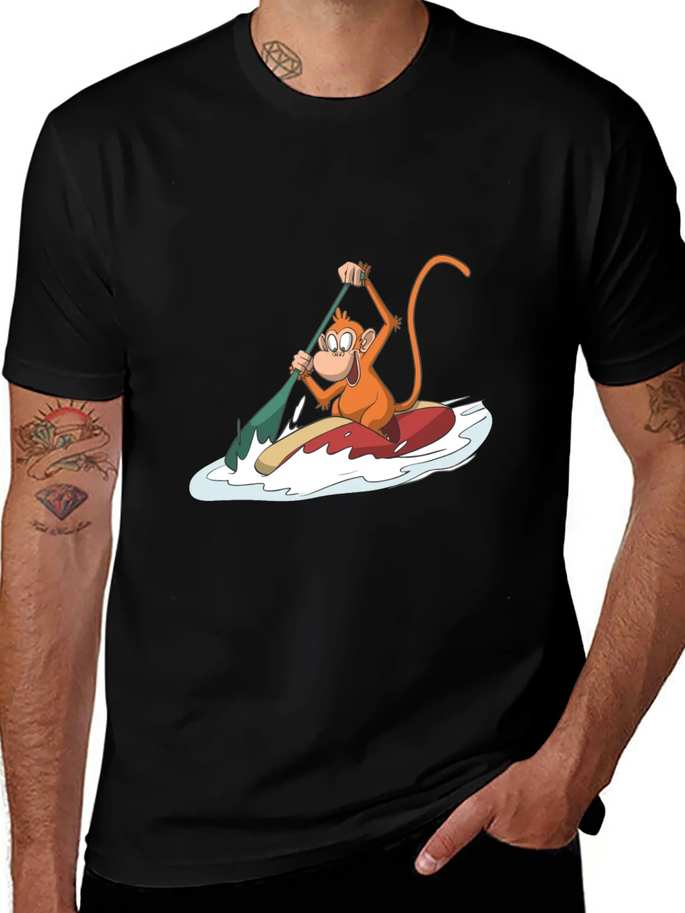 Rebbecca Monkey Paddling T-Shirt - Fun Graphic Tee