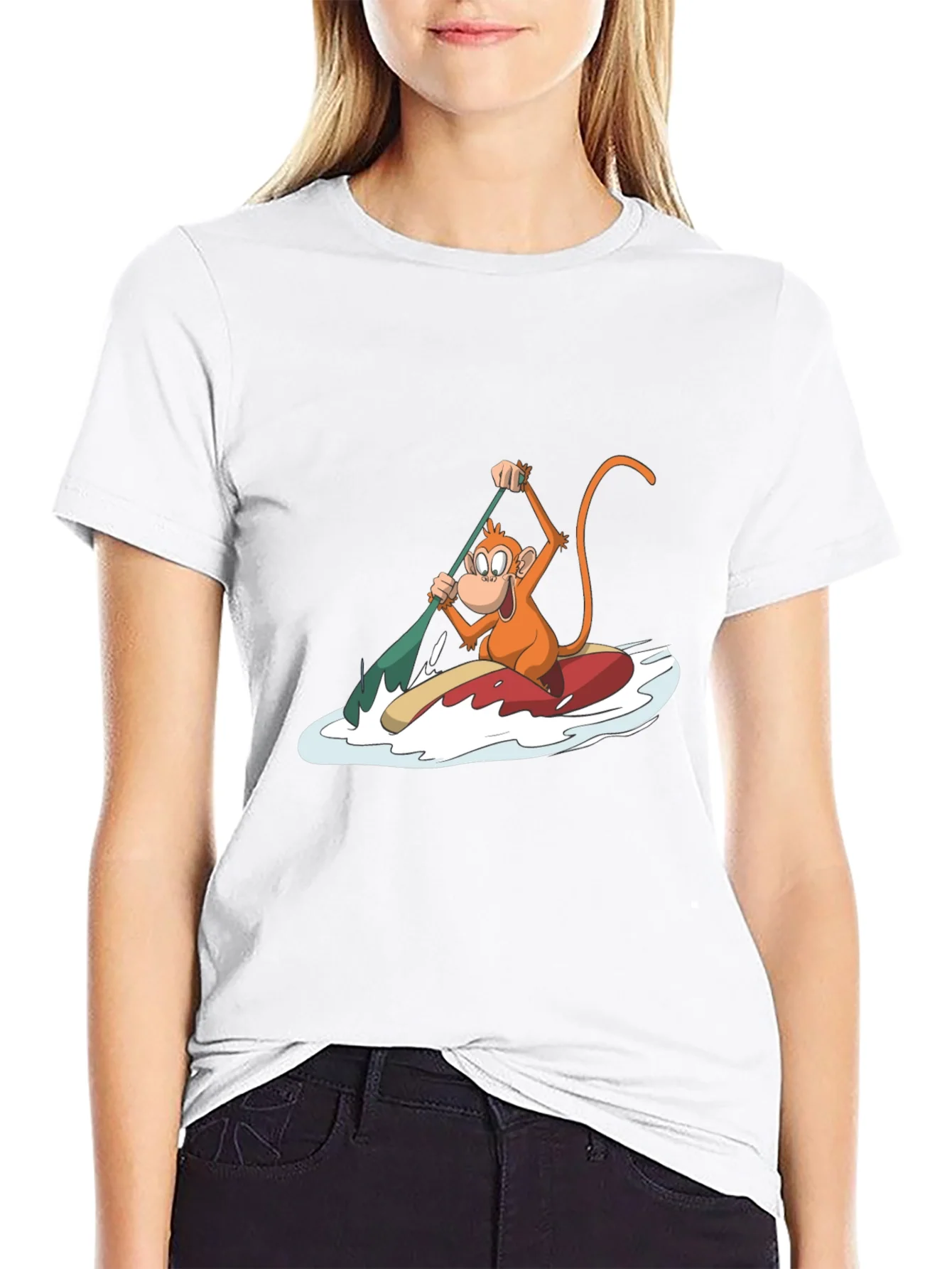 Rebbecca Monkey Paddling T-Shirt - Fun Graphic Tee