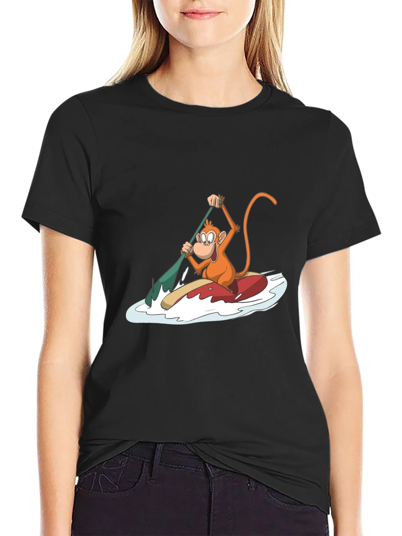 Rebbecca Monkey Paddling T-Shirt - Fun Graphic Tee