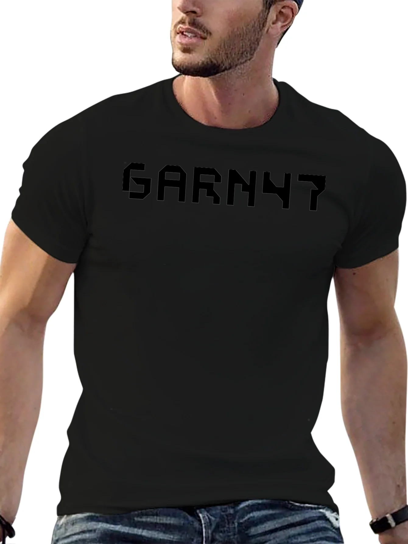 Camiseta Negra Hombre GARNY7 Estilo Urbano
