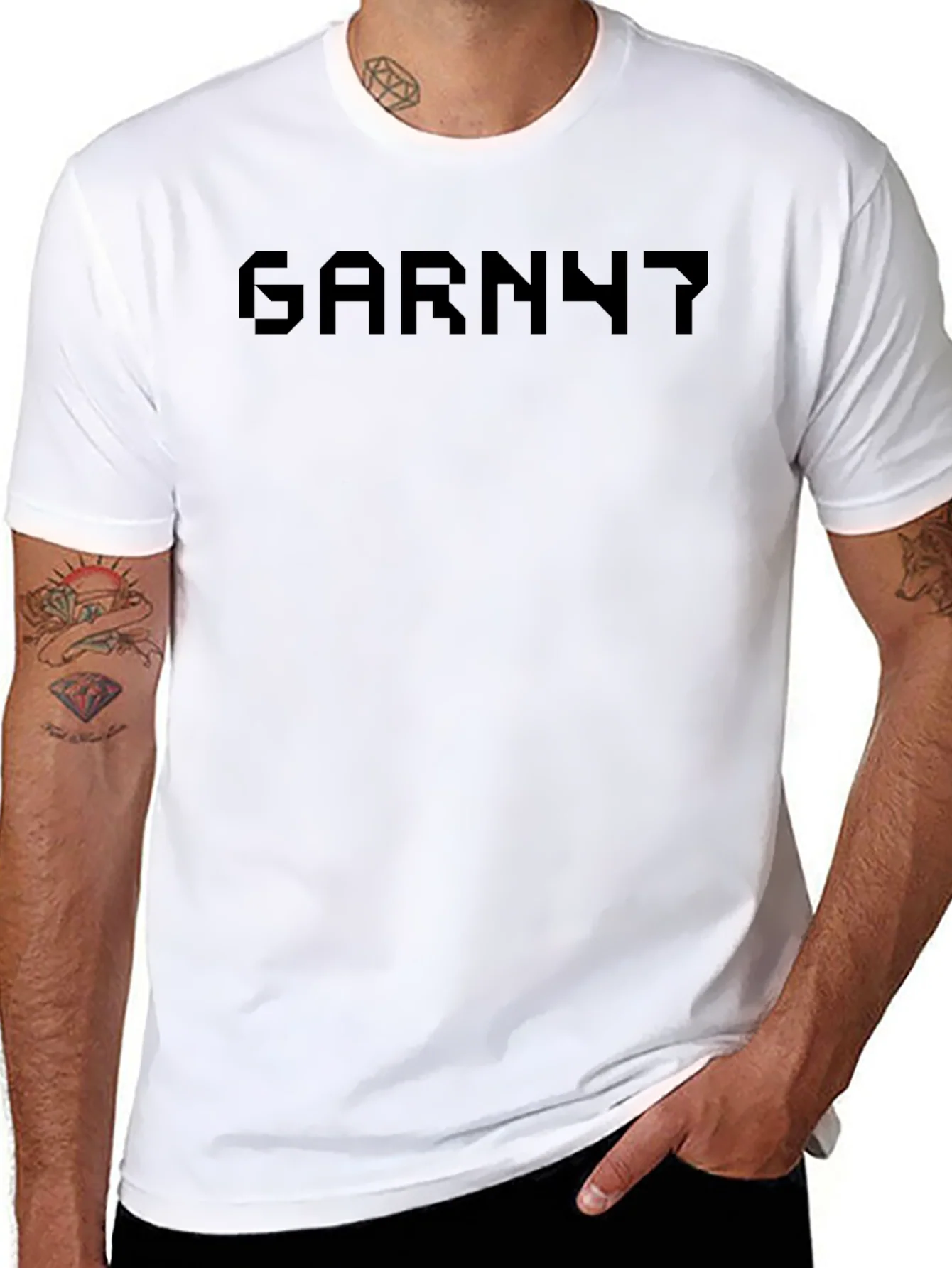 Camiseta Negra Hombre GARNY7 Estilo Urbano