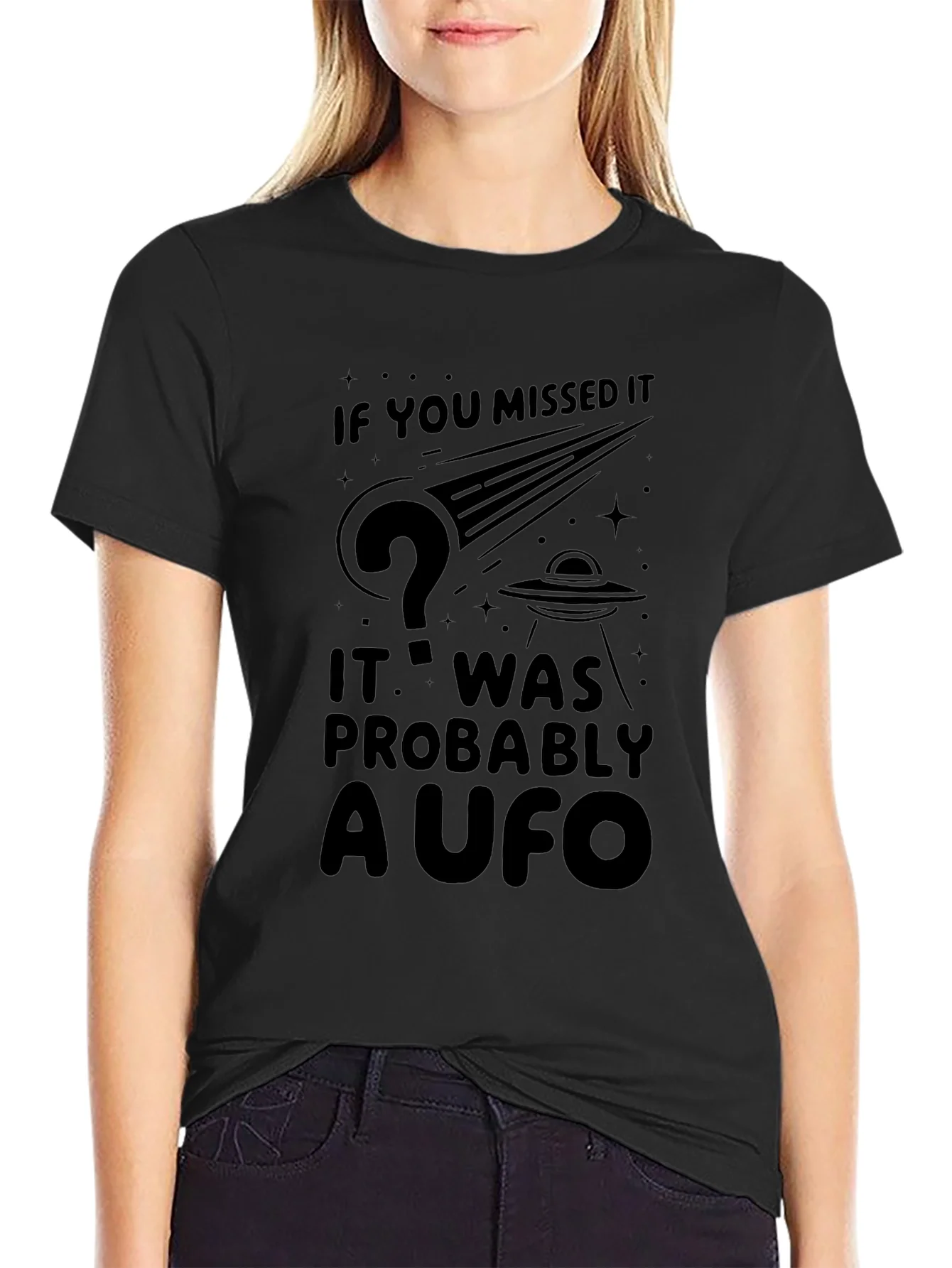 Camiseta Negra OVNI - Si Te Lo Perdiste