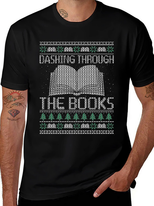 Rebbecca Dashing Through the Books Christmas T-Shirt