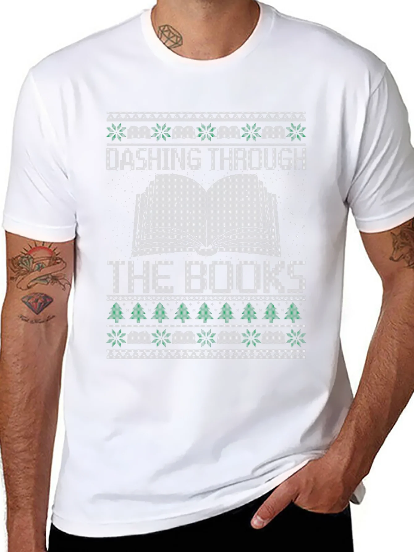 Rebbecca Dashing Through the Books Christmas T-Shirt