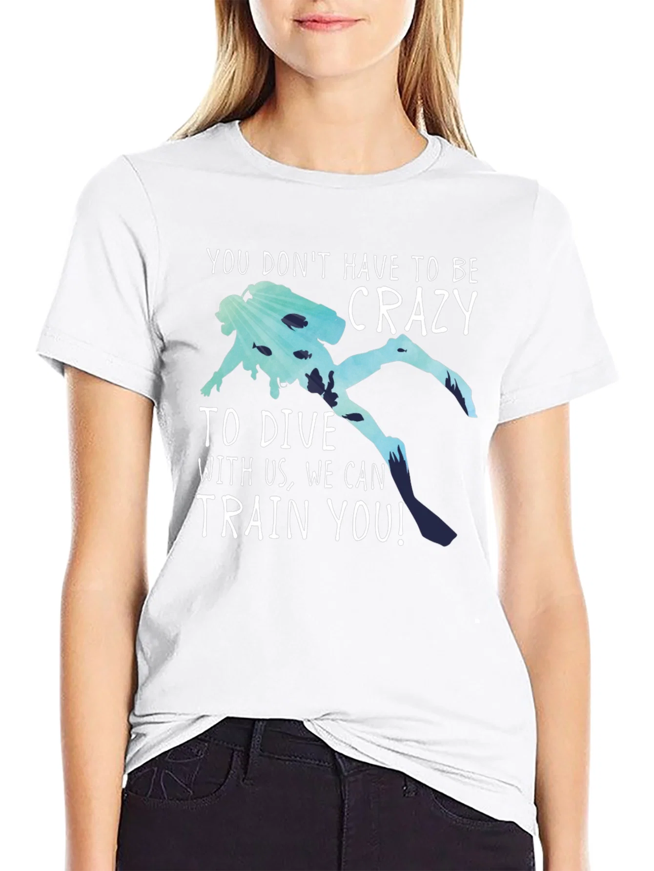 Rebbecca Funny Diving T-Shirt: No Crazy Divers Needed!