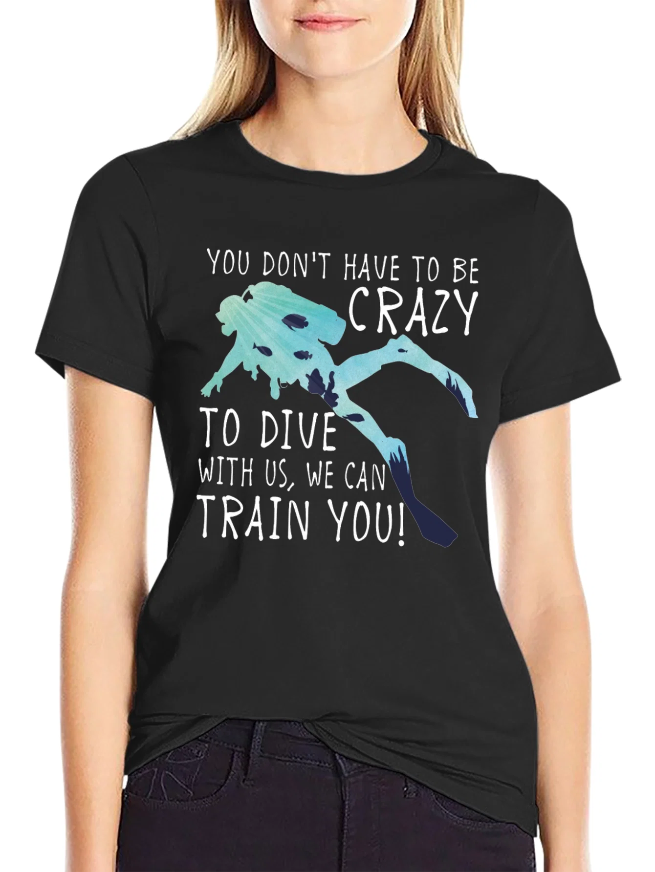Rebbecca Funny Diving T-Shirt: No Crazy Divers Needed!
