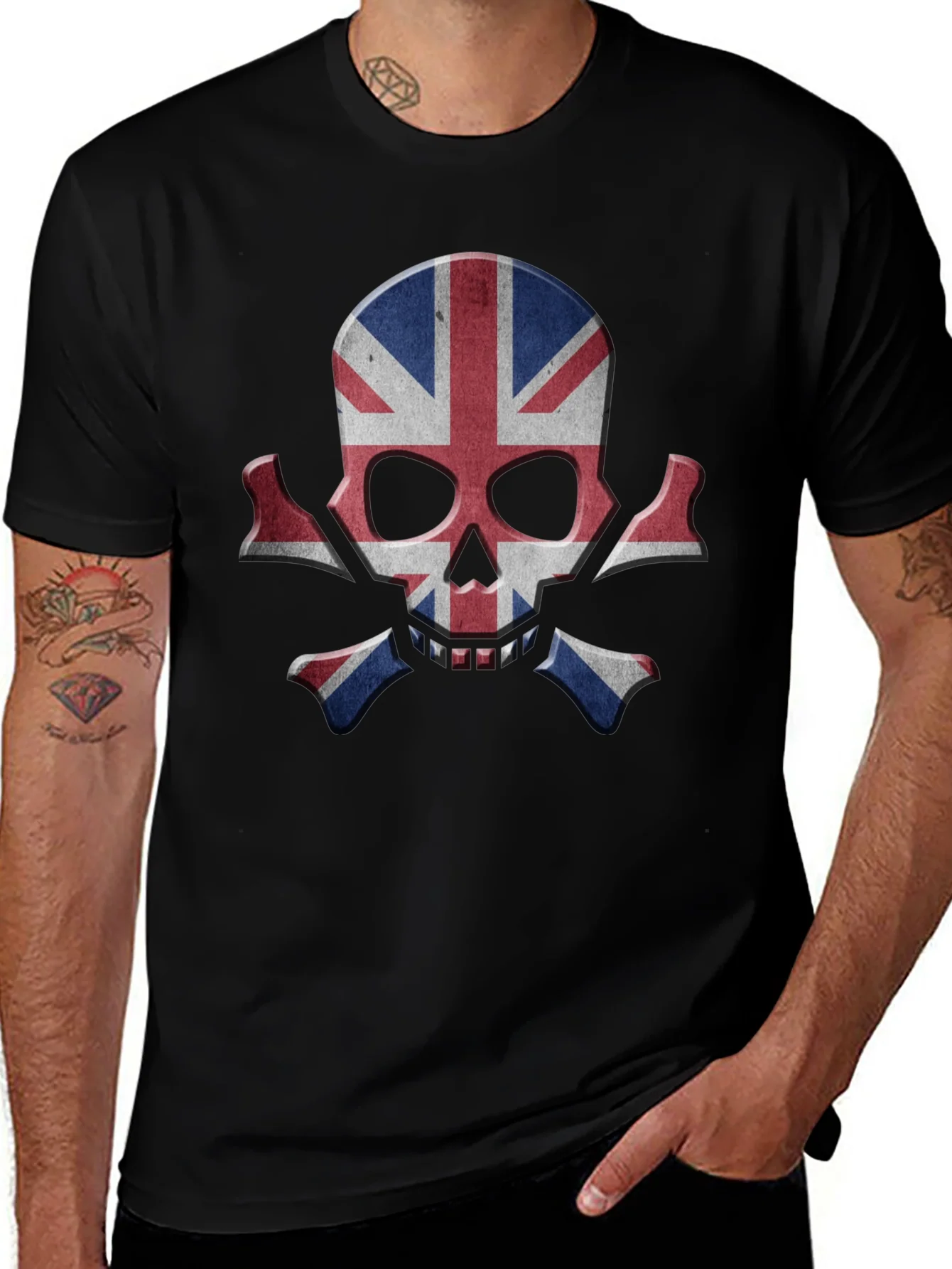 Rebbecca Union Jack Skull Graphic Tee