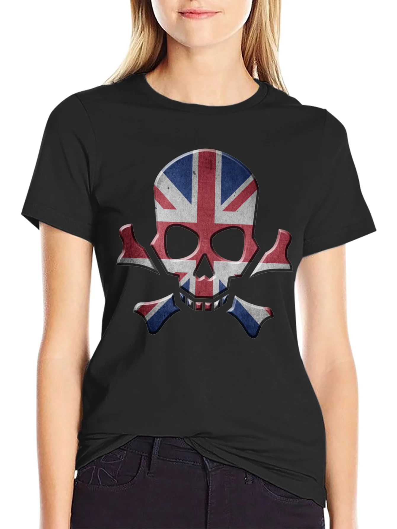 Rebbecca Union Jack Skull Graphic Tee