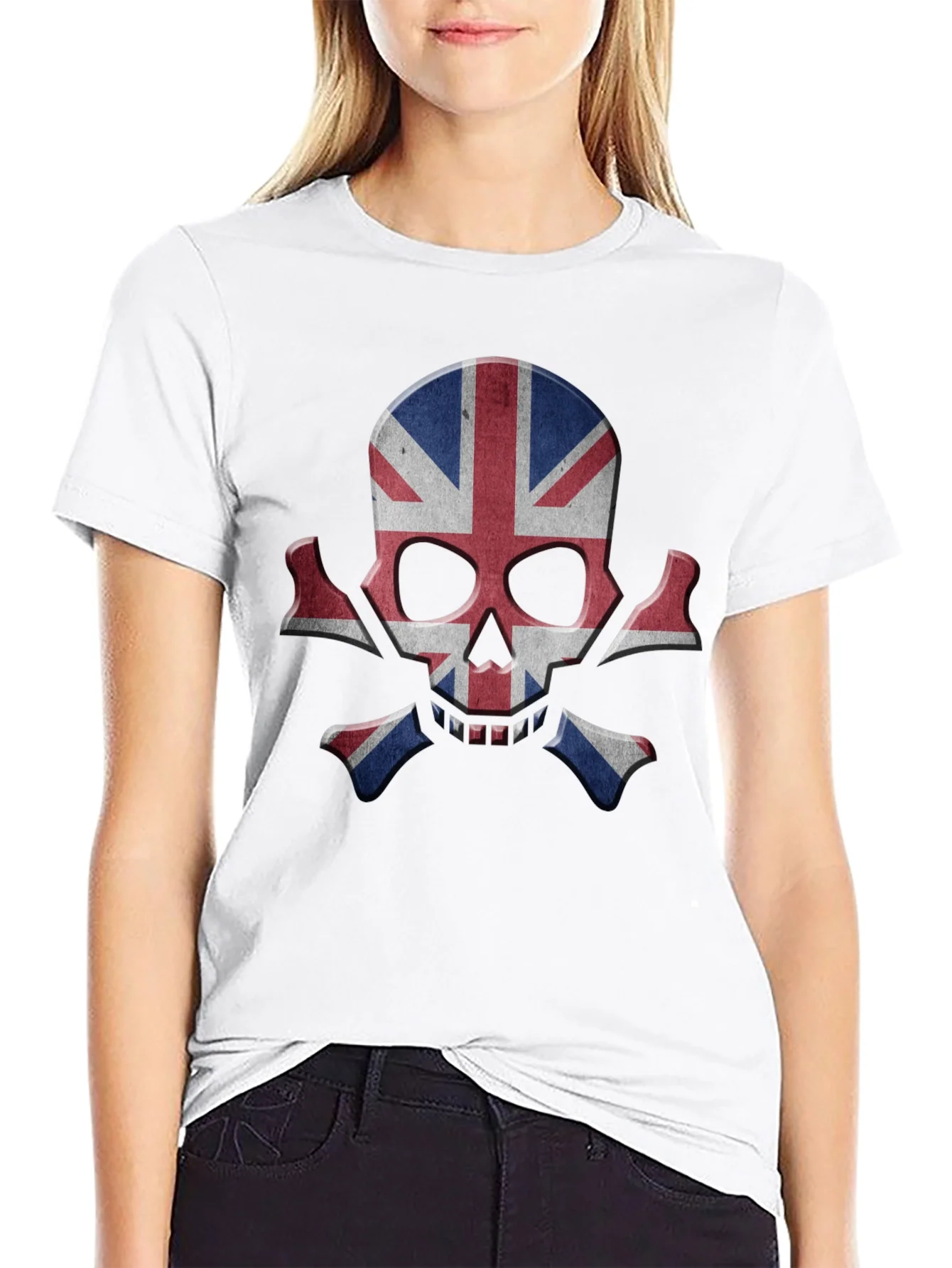 Rebbecca Union Jack Skull Graphic Tee