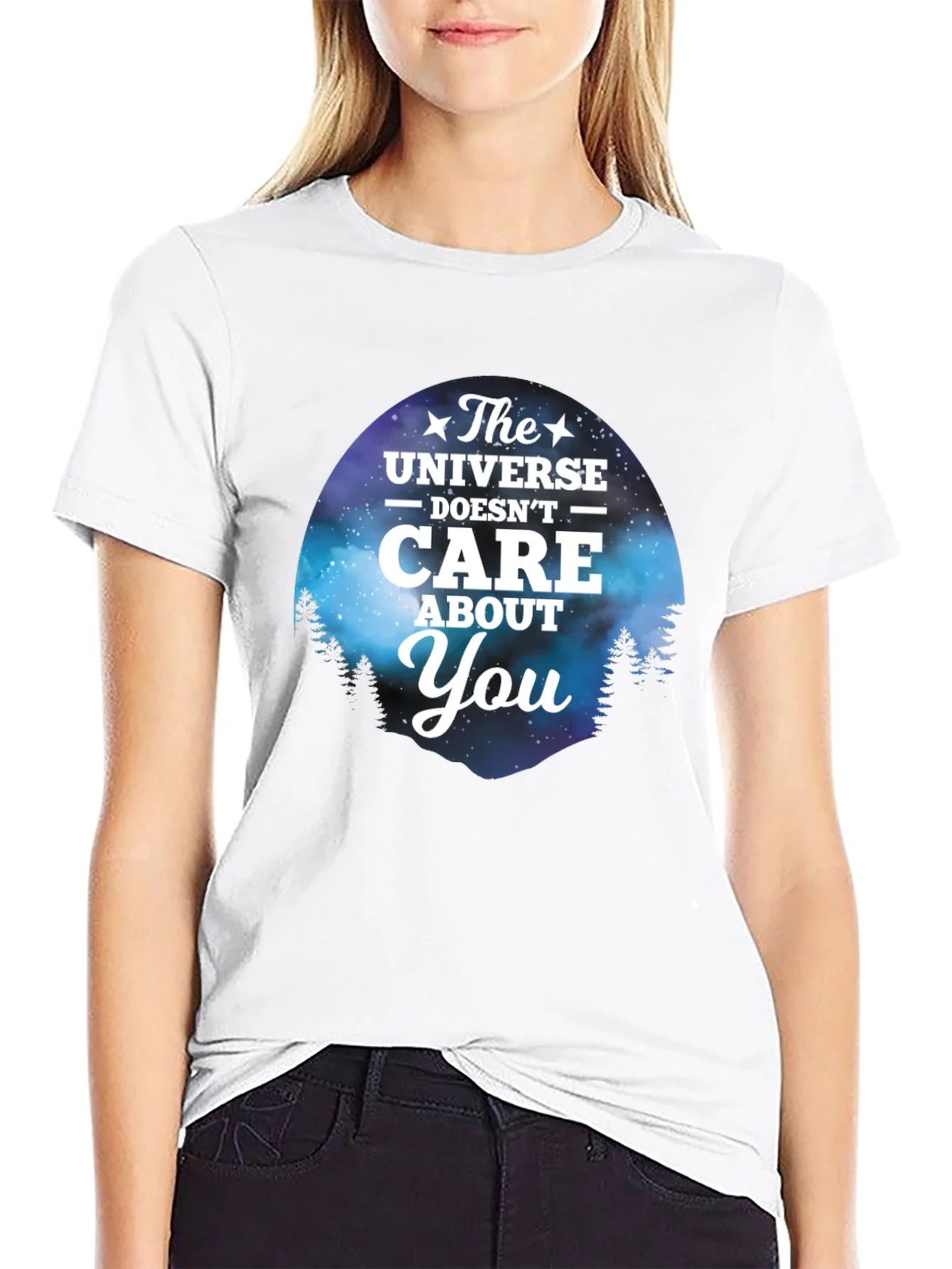 Camiseta Negra con Dise?o del Universo