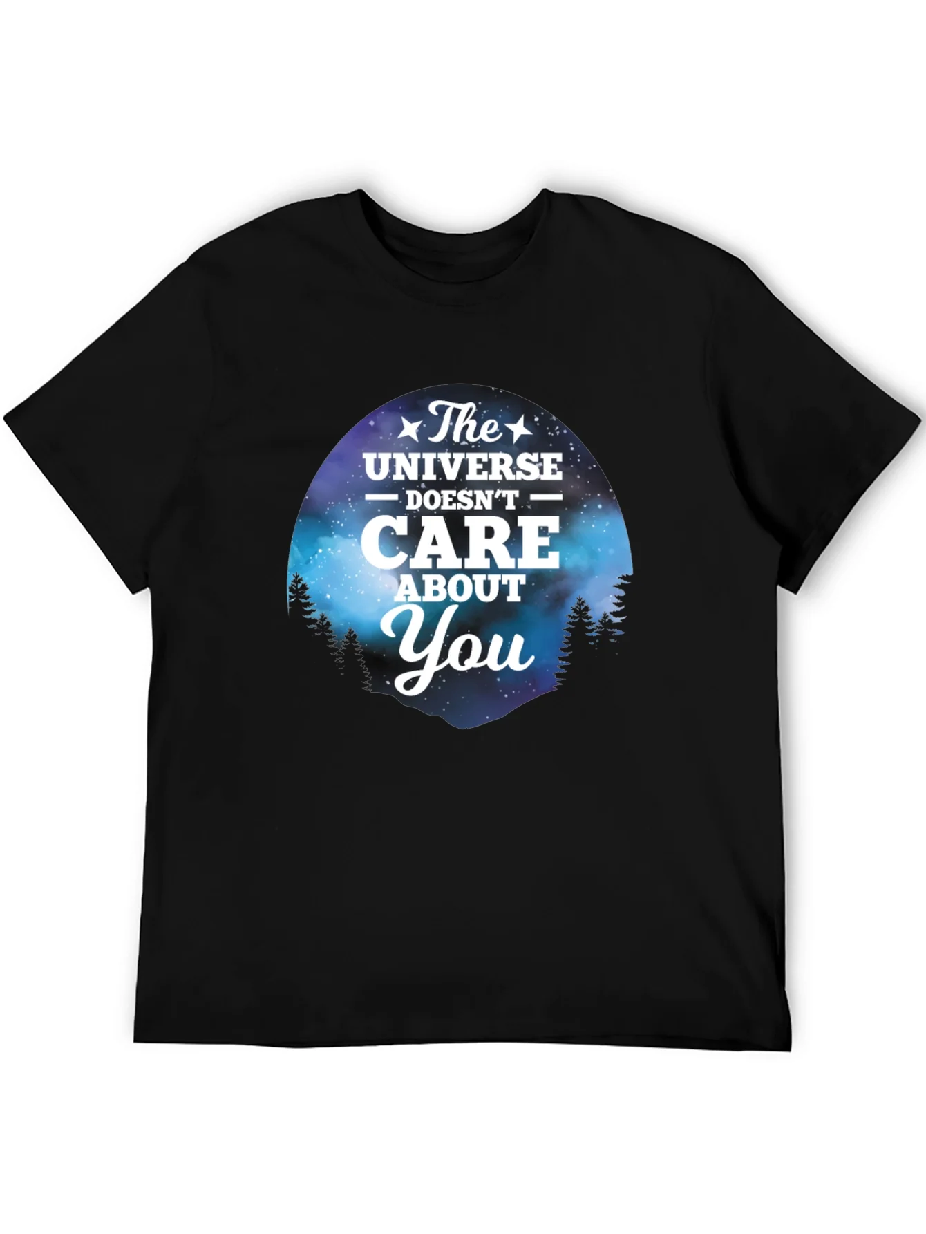Camiseta Negra con Dise?o del Universo