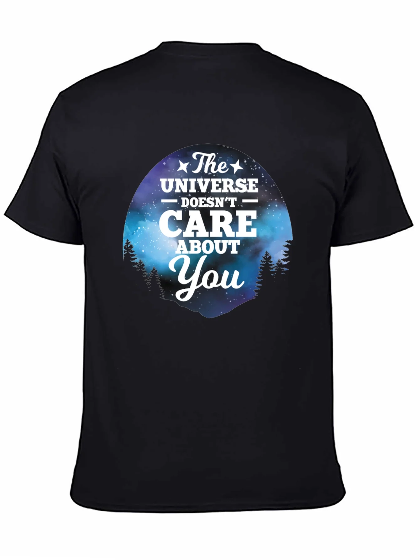 Camiseta Negra con Dise?o del Universo